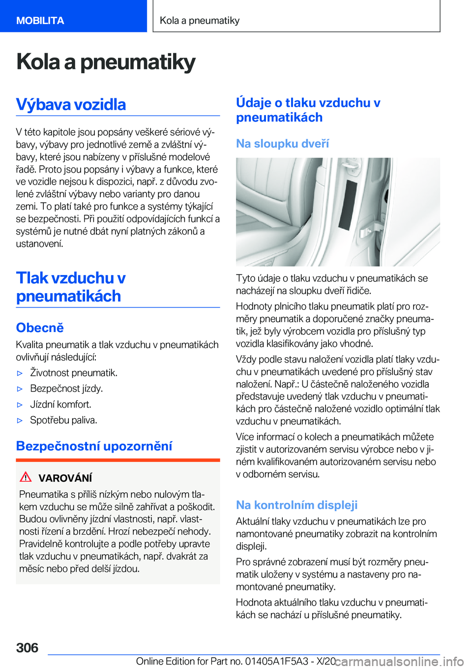 BMW X3 M 2021  Návod na použití (in Czech) �K�o�l�a��a��p�n�e�u�m�a�t�i�k�y�V�