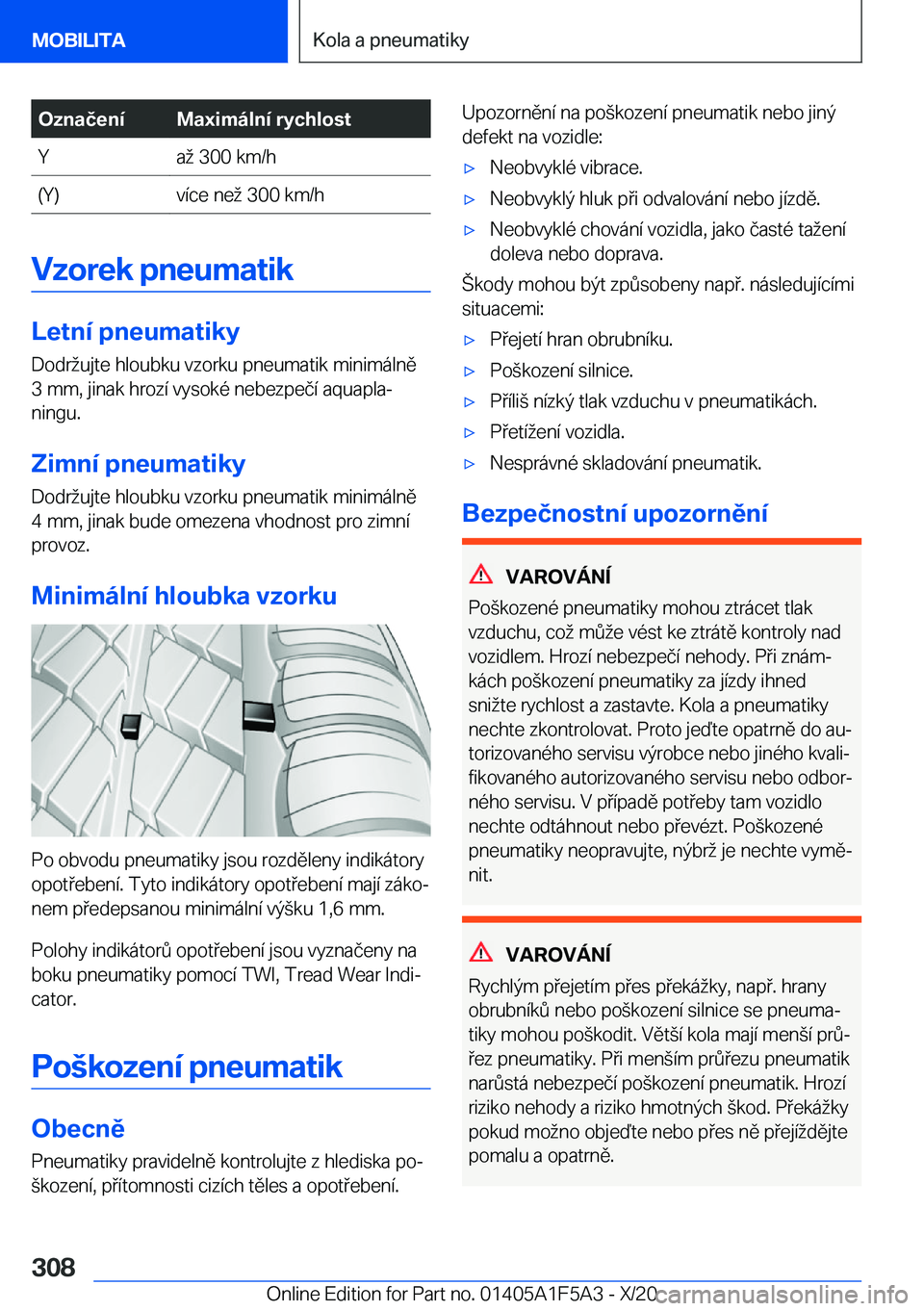 BMW X3 M 2021  Návod na použití (in Czech) �O�z�n�a�č�e�n�