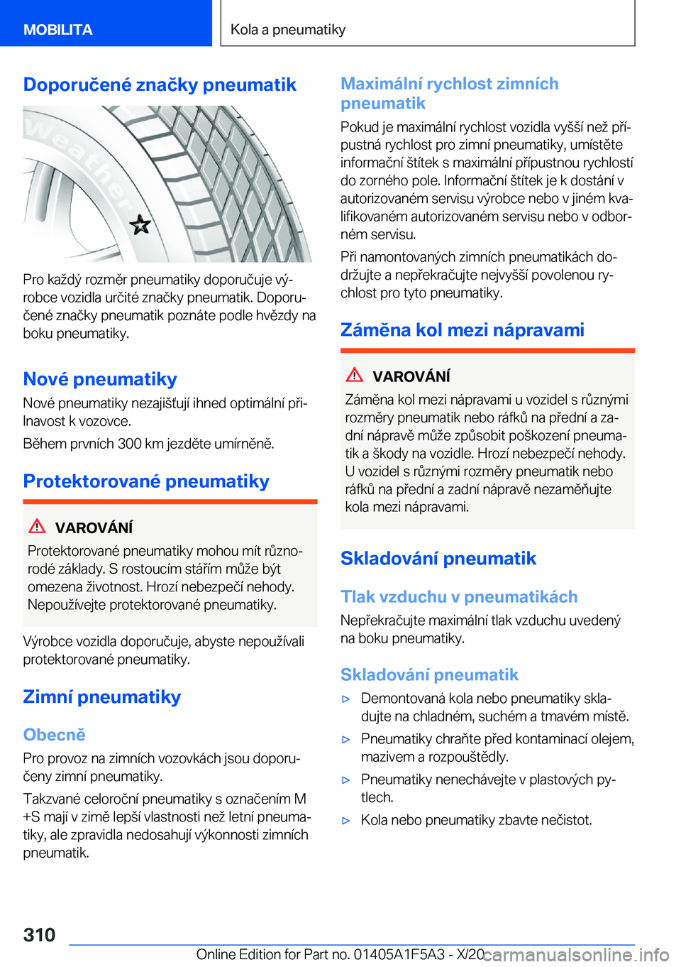 BMW X3 M 2021  Návod na použití (in Czech) �D�o�p�o�r�u�č�e�n�