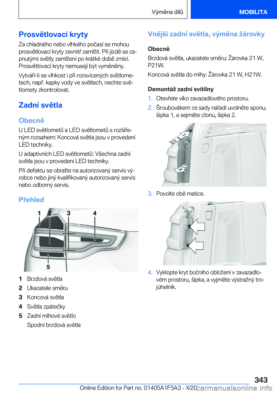 BMW X3 M 2021  Návod na použití (in Czech) �P�r�o�s�v�ě�t�l�o�v�a�c�