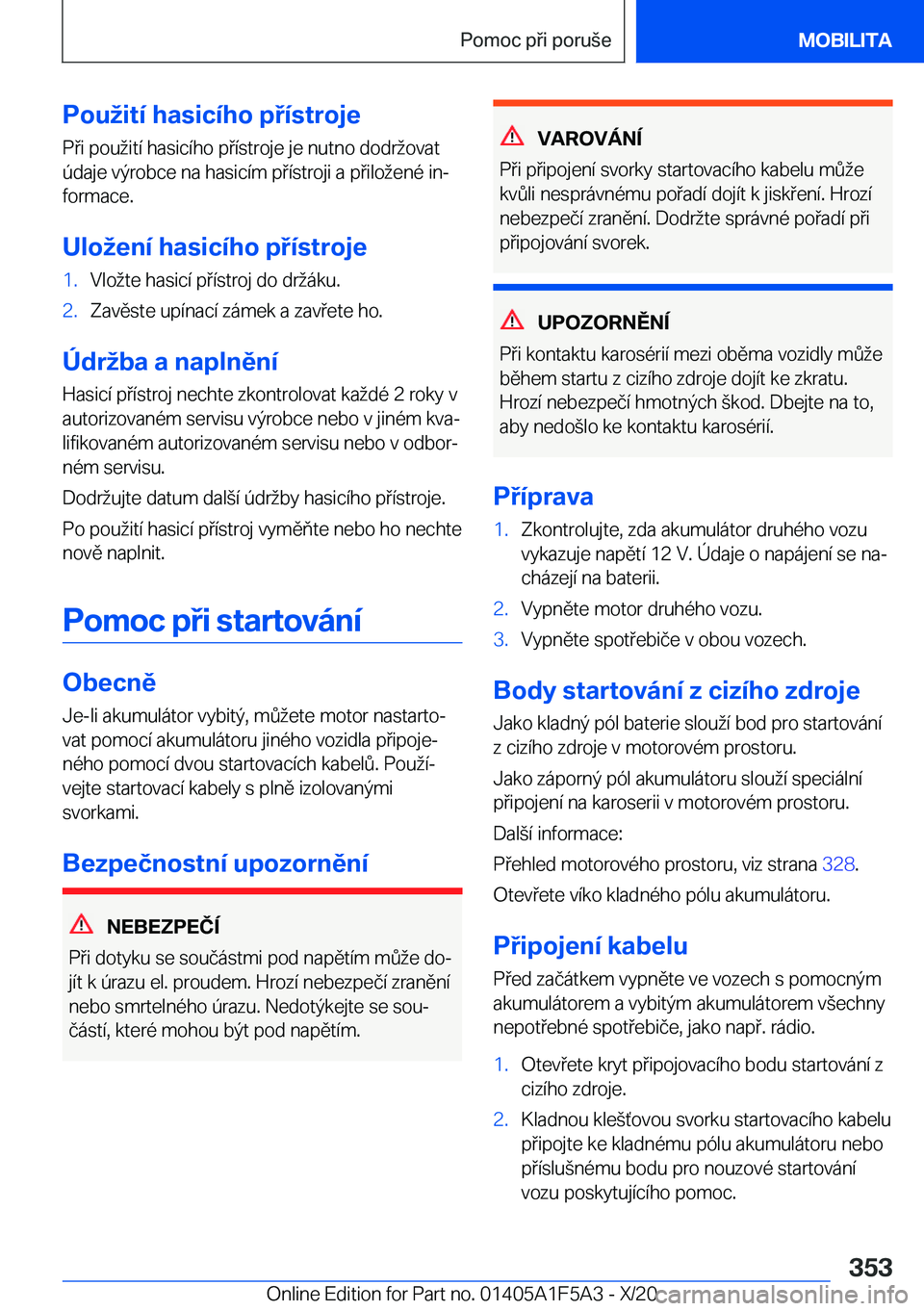 BMW X3 M 2021  Návod na použití (in Czech) �P�o�u�i�t�
