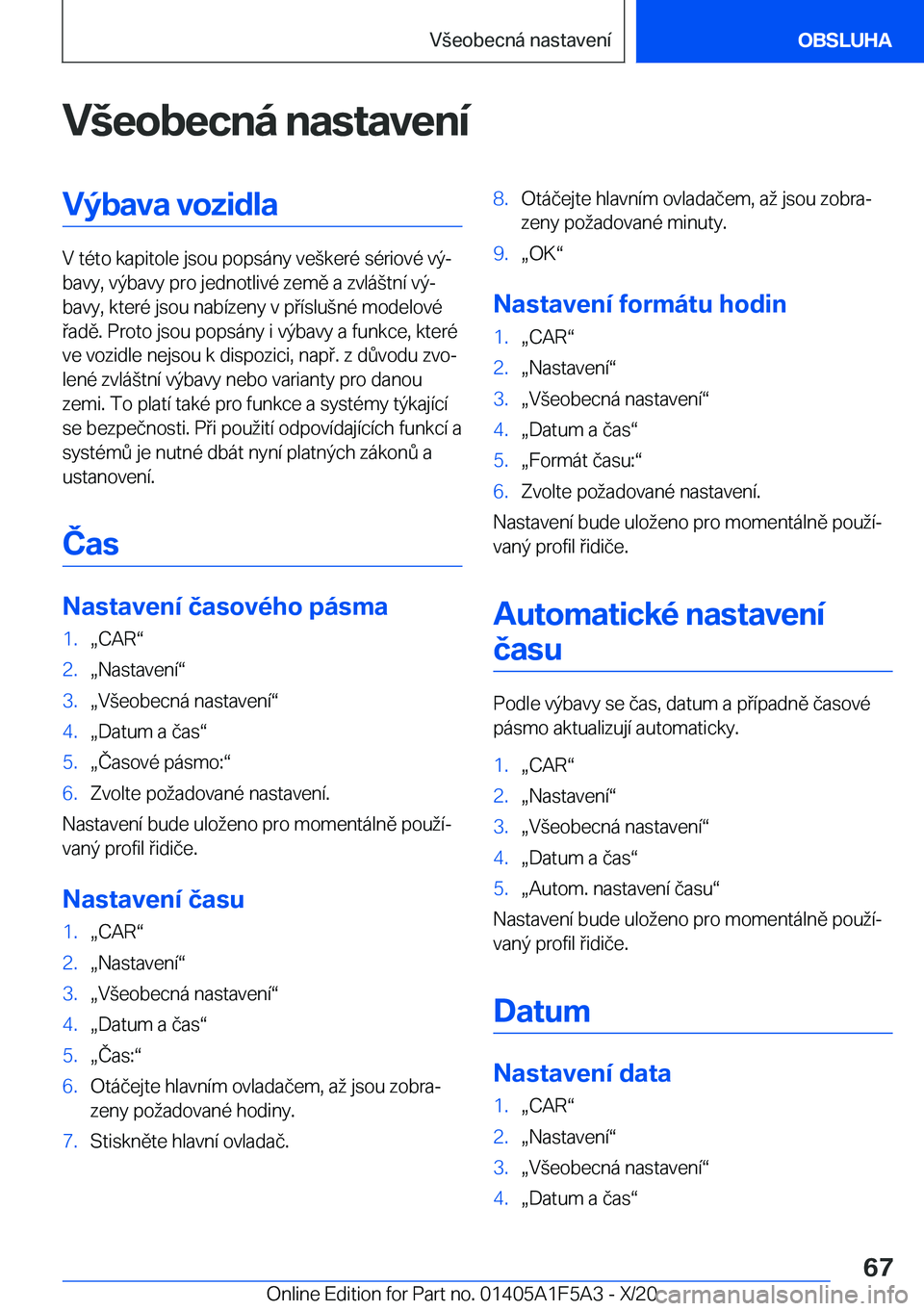 BMW X3 M 2021  Návod na použití (in Czech) �V	�e�o�b�e�c�n�