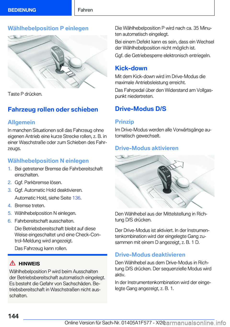 BMW X3 M 2021  Betriebsanleitungen (in German) �W�