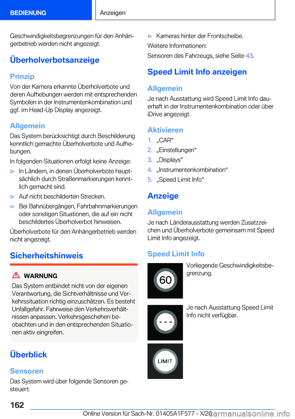 BMW X3 M 2021  Betriebsanleitungen (in German) �G�e�s�c�h�w�i�n�d�i�g�k�e�i�t�s�b�e�g�r�e�n�z�u�n�g�e�n��f�