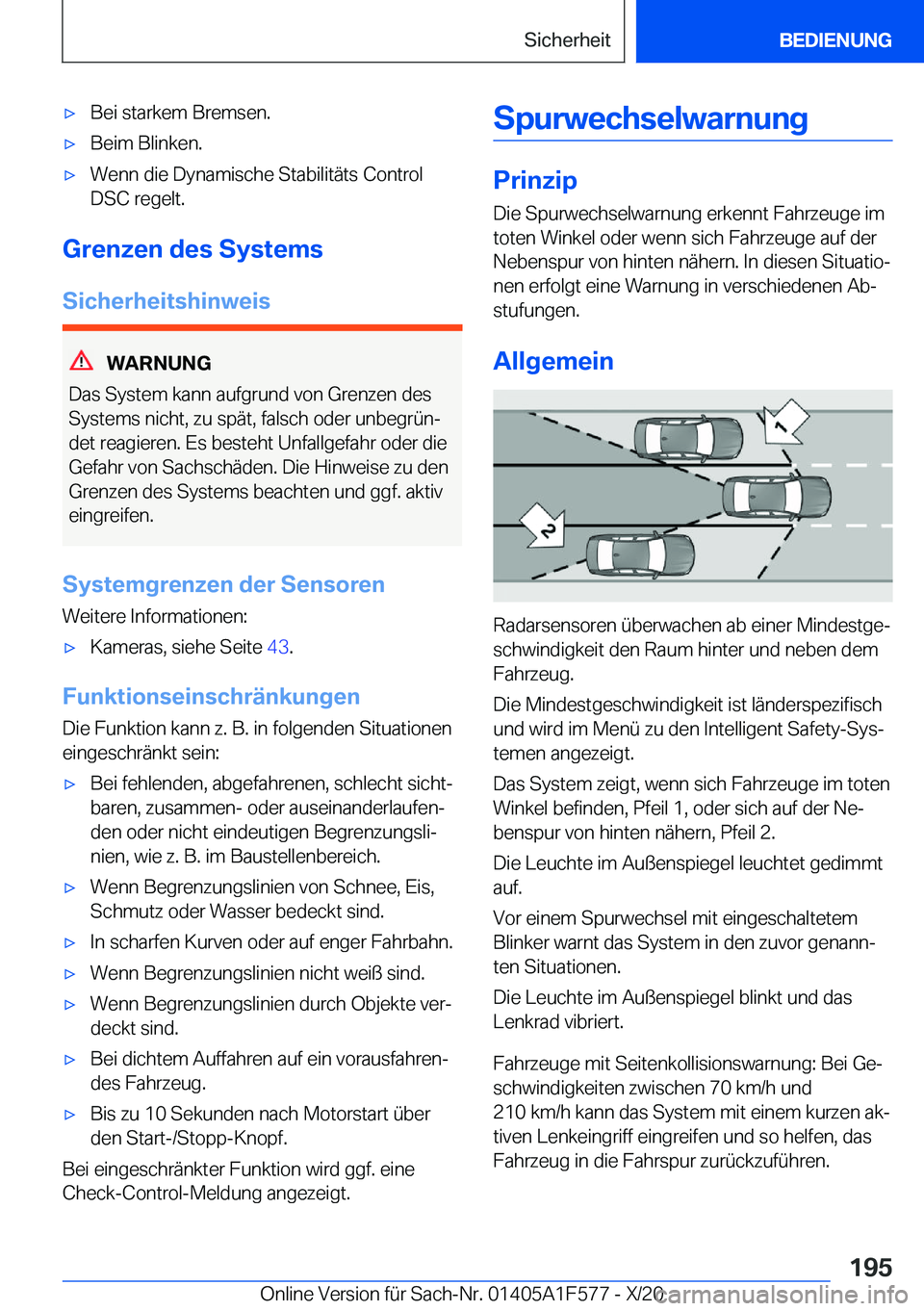 BMW X3 M 2021  Betriebsanleitungen (in German) 'x�B�e�i��s�t�a�r�k�e�m��B�r�e�m�s�e�n�.'x�B�e�i�m��B�l�i�n�k�e�n�.'x�W�e�n�n��d�i�e��D�y�n�a�m�i�s�c�h�e��S�t�a�b�i�l�i�t�