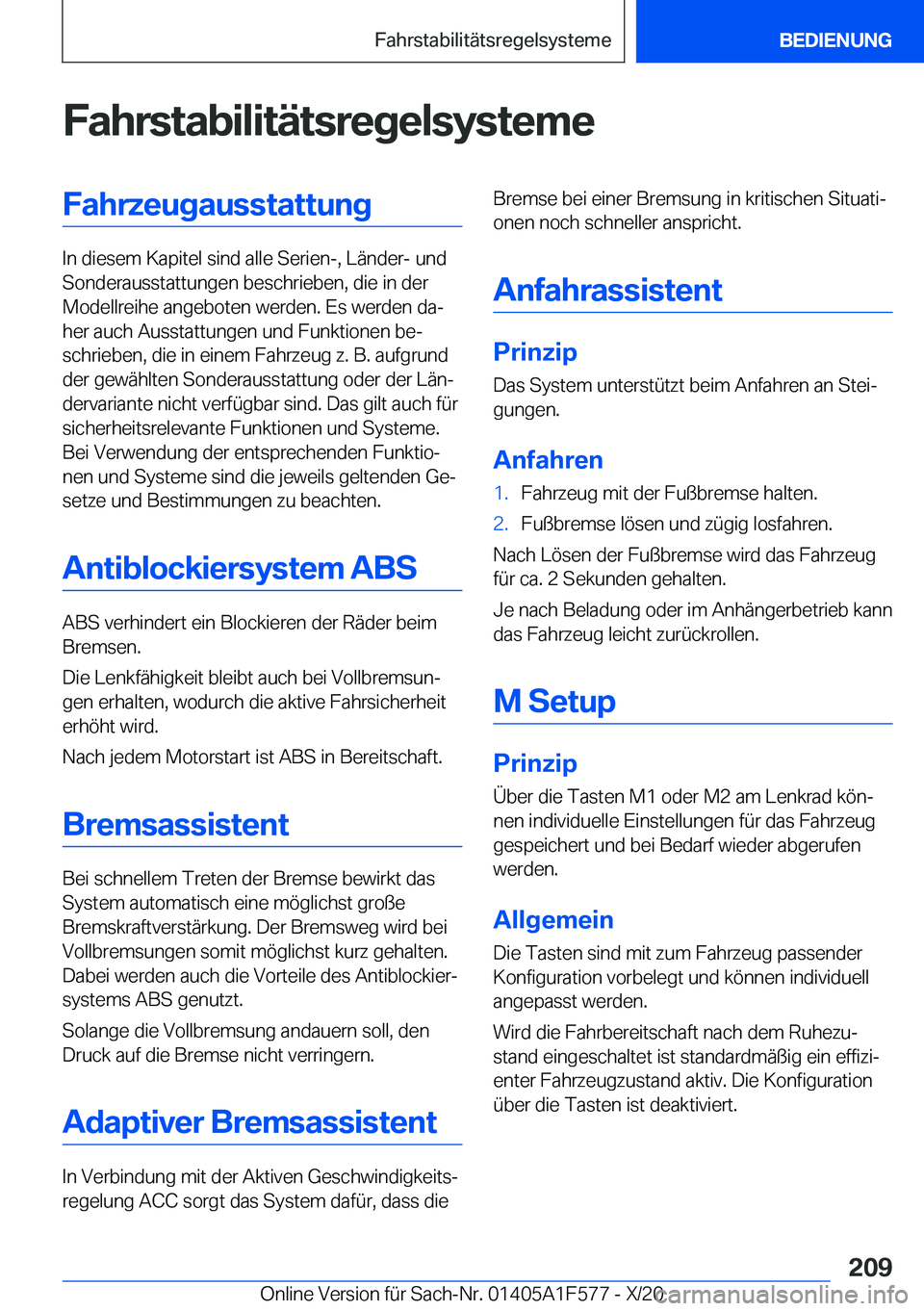 BMW X3 M 2021  Betriebsanleitungen (in German) �F�a�h�r�s�t�a�b�i�l�i�t�