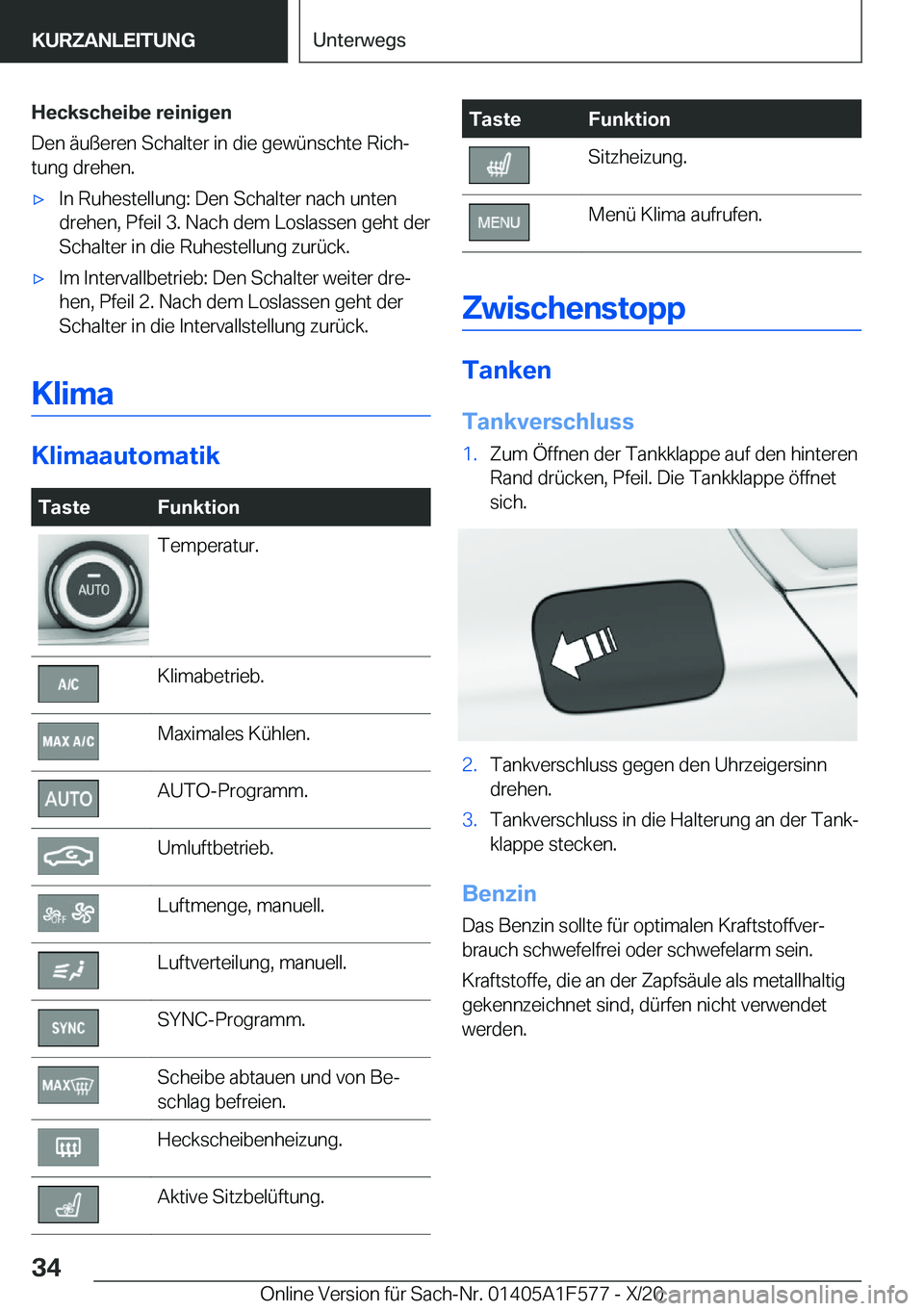 BMW X3 M 2021  Betriebsanleitungen (in German) �H�e�c�k�s�c�h�e�i�b�e��r�e�i�n�i�g�e�n
�D�e�n��
