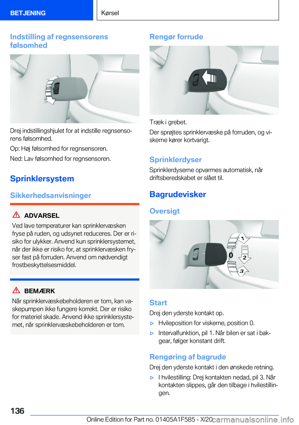 BMW X3 M 2021  InstruktionsbØger (in Danish) �I�n�d�s�t�i�l�l�i�n�g��a�f��r�e�g�n�s�e�n�s�o�r�e�n�s
�f�