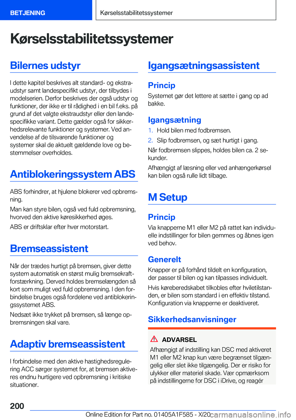 BMW X3 M 2021  InstruktionsbØger (in Danish) �K�