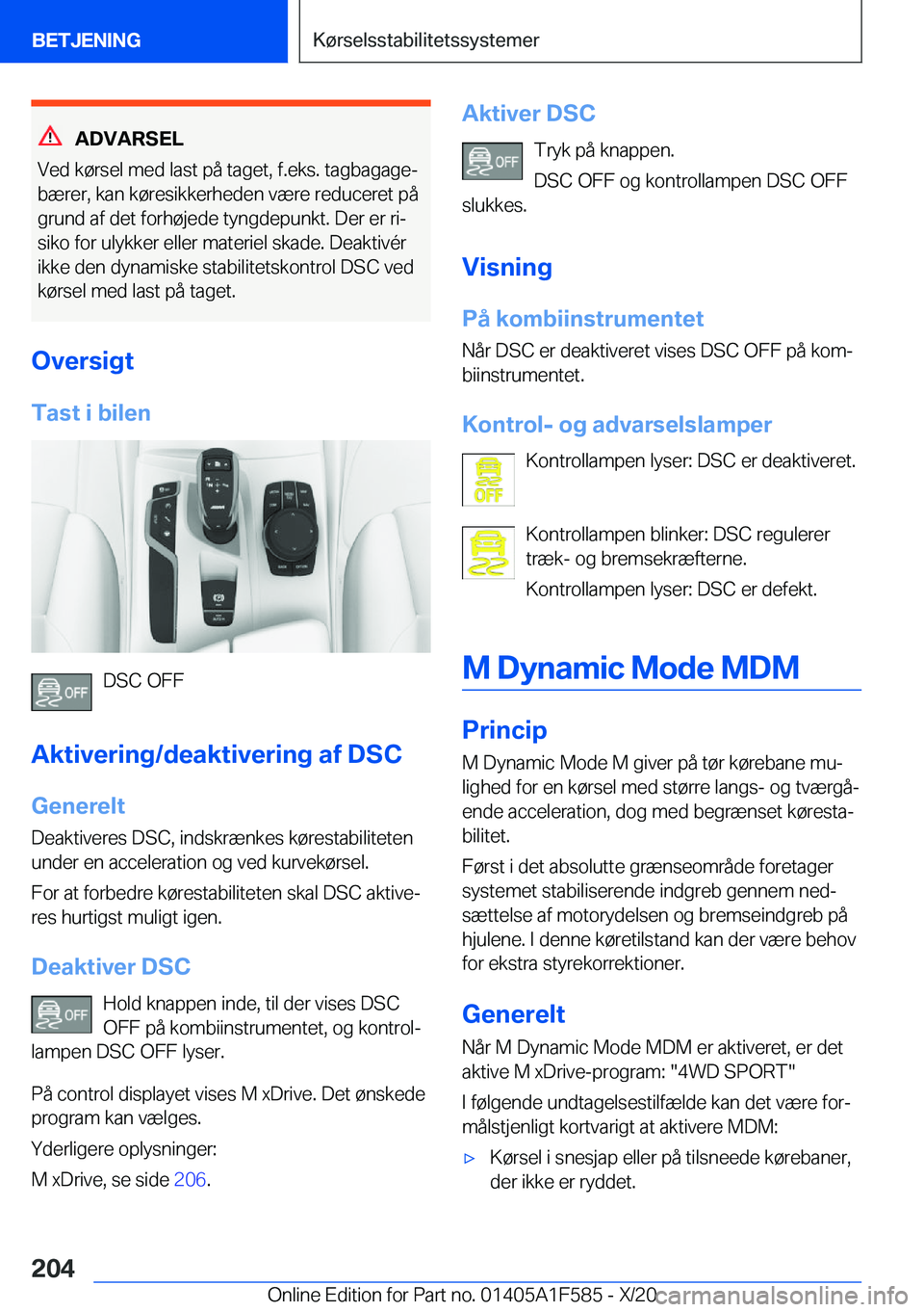 BMW X3 M 2021  InstruktionsbØger (in Danish) �A�D�V�A�R�S�E�L
�V�e�d��k�