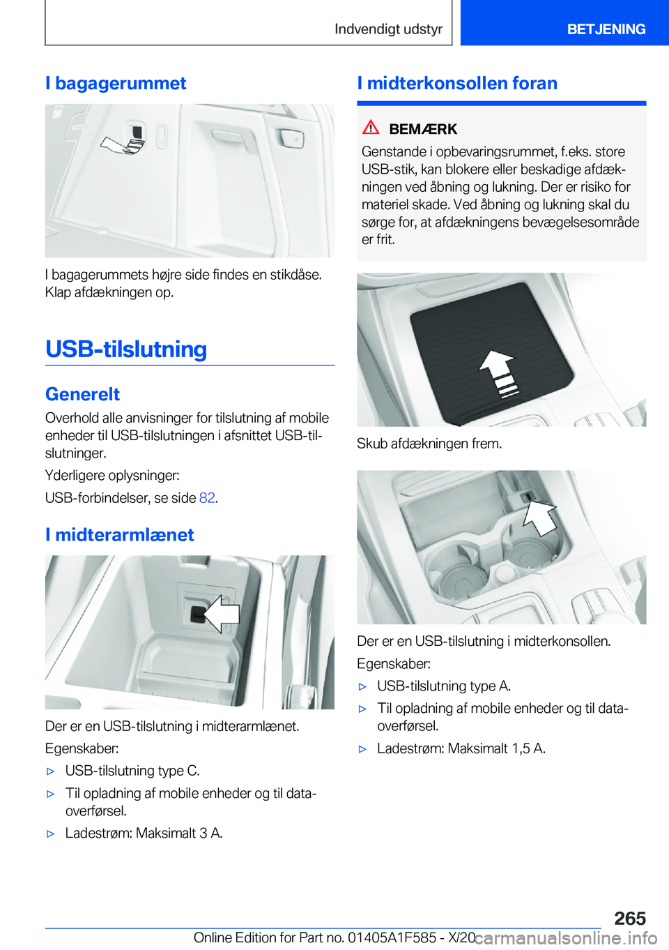 BMW X3 M 2021  InstruktionsbØger (in Danish) �I��b�a�g�a�g�e�r�u�m�m�e�t
�I��b�a�g�a�g�e�r�u�m�m�e�t�s��h�