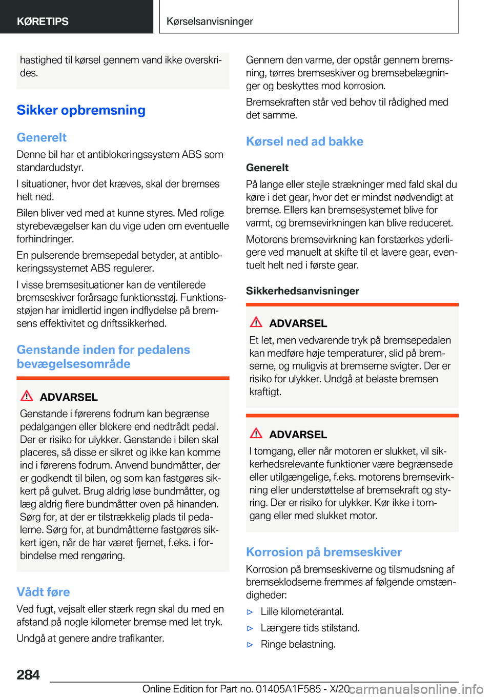 BMW X3 M 2021  InstruktionsbØger (in Danish) �h�a�s�t�i�g�h�e�d��t�i�l��k�