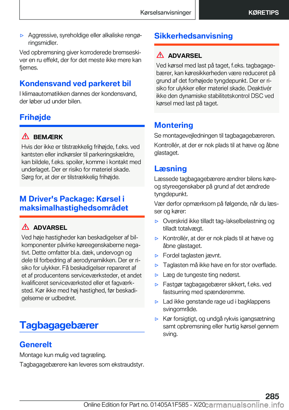 BMW X3 M 2021  InstruktionsbØger (in Danish) 'x�A�g�g�r�e�s�s�i�v�e�,��s�y�r�e�h�o�l�d�i�g�e��e�l�l�e�r��a�l�k�a�l�i�s�k�e��r�e�n�g�