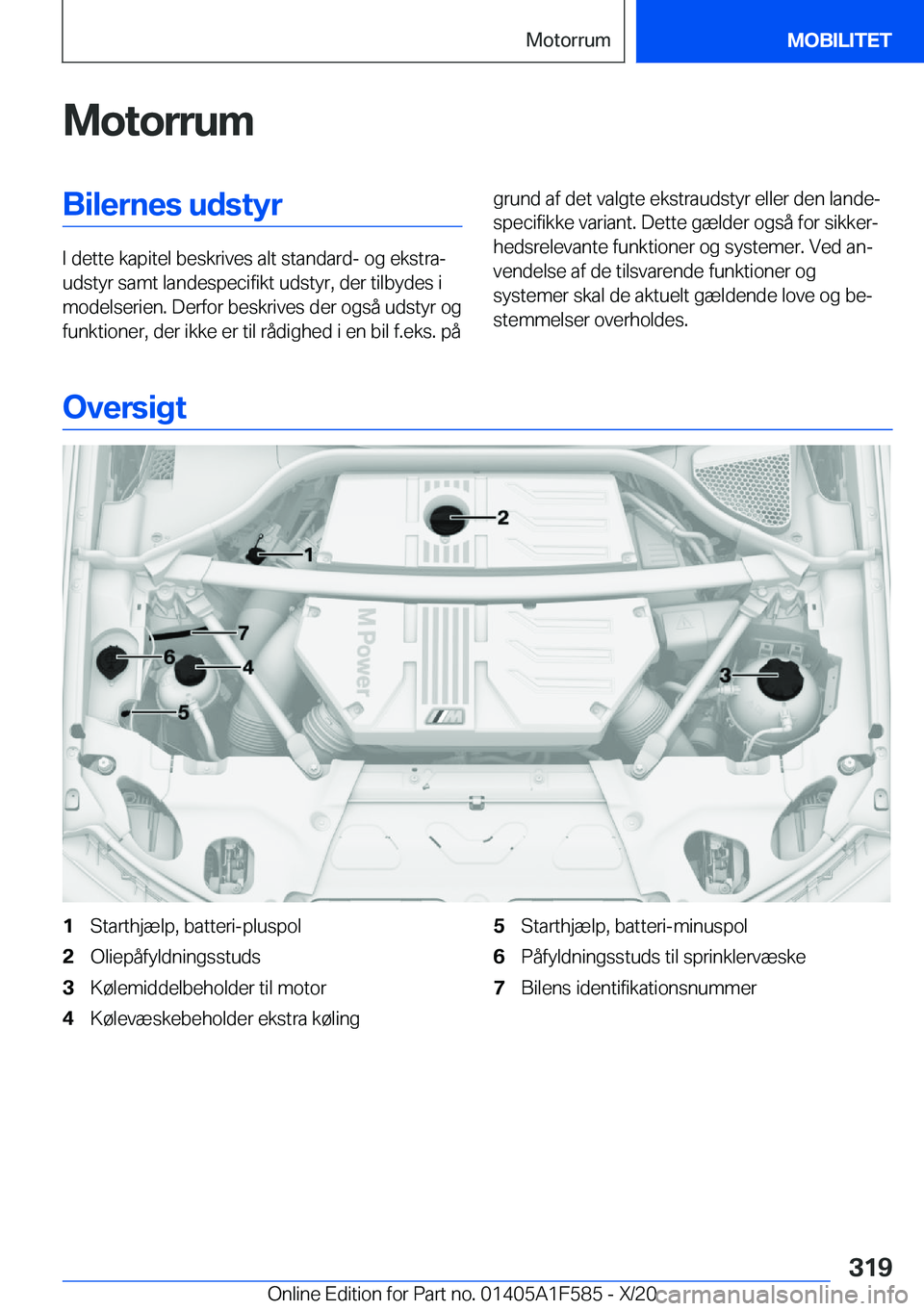 BMW X3 M 2021  InstruktionsbØger (in Danish) �M�o�t�o�r�r�u�m�B�i�l�e�r�n�e�s��u�d�s�t�y�r
�I��d�e�t�t�e��k�a�p�i�t�e�l��b�e�s�k�r�i�v�e�s��a�l�t��s�t�a�n�d�a�r�d�-��o�g��e�k�s�t�r�aj
�u�d�s�t�y�r��s�a�m�t��l�a�n�d�e�s�p�e�c�i�f�i�k�t