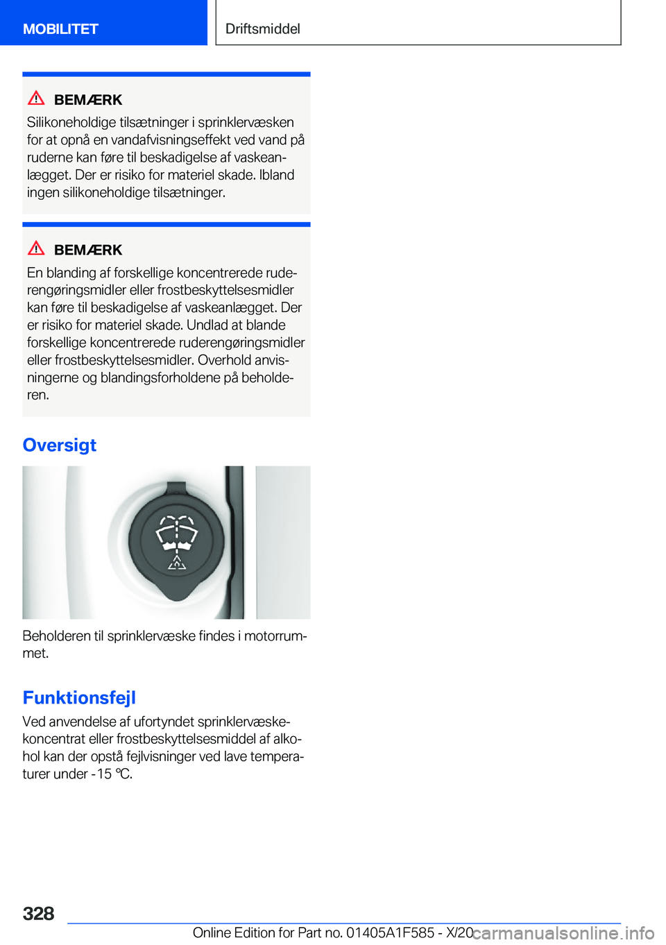 BMW X3 M 2021  InstruktionsbØger (in Danish) �B�E�M�Æ�R�K
�S�i�l�i�k�o�n�e�h�o�l�d�i�g�e��t�i�l�s�æ�t�n�i�n�g�e�r��i��s�p�r�i�n�k�l�e�r�v�æ�s�k�e�n
�f�o�r��a�t��o�p�n�å��e�n��v�a�n�d�a�f�v�i�s�n�i�n�g�s�e�f�f�e�k�t��v�e�d��v�a�n�d�