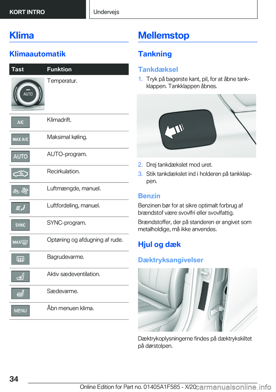 BMW X3 M 2021  InstruktionsbØger (in Danish) �K�l�i�m�a
�K�l�i�m�a�a�u�t�o�m�a�t�i�k
�T�a�s�t�F�u�n�k�t�i�o�n�T�e�m�p�e�r�a�t�u�r�.�K�l�i�m�a�d�r�i�f�t�.�M�a�k�s�i�m�a�l��k�