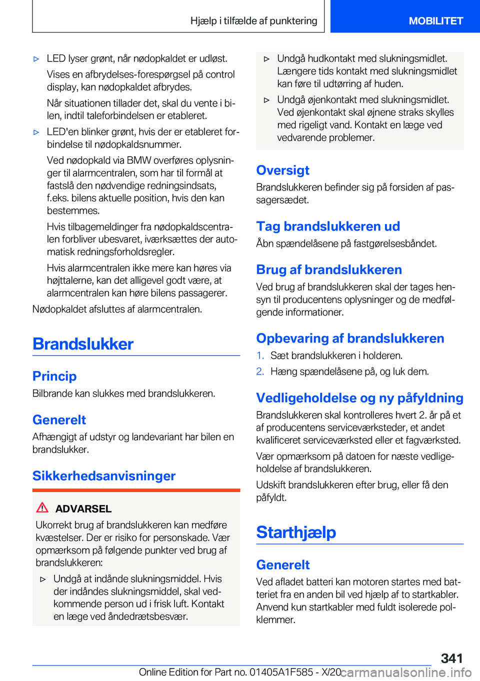 BMW X3 M 2021  InstruktionsbØger (in Danish) 'x�L�E�D��l�y�s�e�r��g�r�