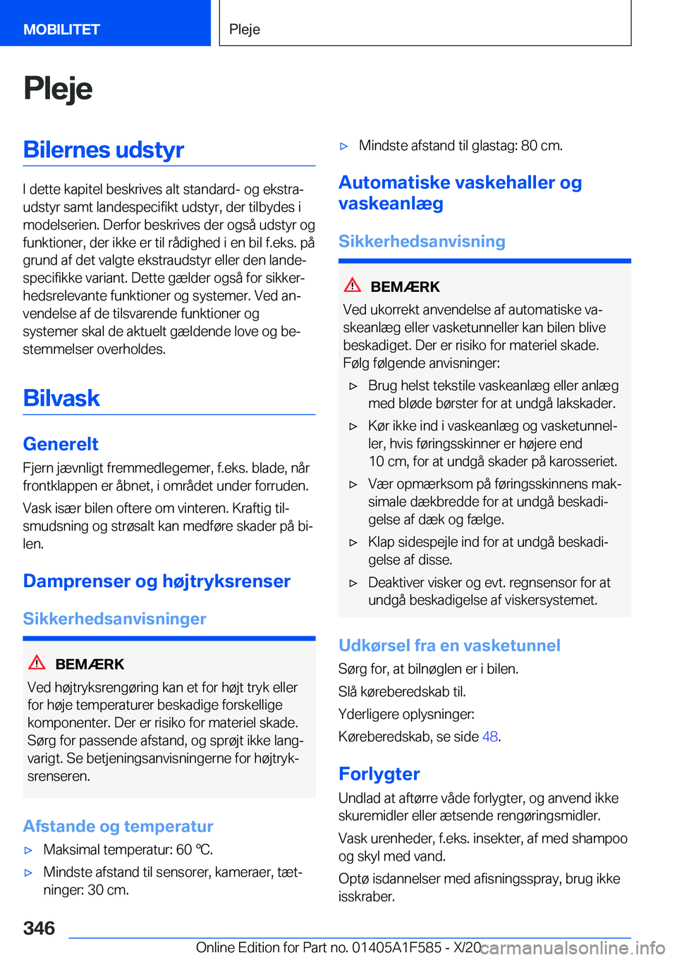 BMW X3 M 2021  InstruktionsbØger (in Danish) �P�l�e�j�e�B�i�l�e�r�n�e�s��u�d�s�t�y�r
�I��d�e�t�t�e��k�a�p�i�t�e�l��b�e�s�k�r�i�v�e�s��a�l�t��s�t�a�n�d�a�r�d�-��o�g��e�k�s�t�r�aj
�u�d�s�t�y�r��s�a�m�t��l�a�n�d�e�s�p�e�c�i�f�i�k�t��u�d