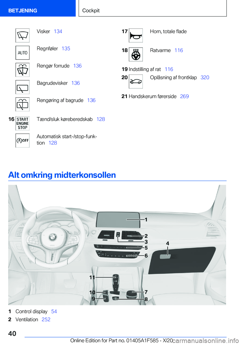BMW X3 M 2021  InstruktionsbØger (in Danish) �V�i�s�k�e�r\_�1�3�4�R�e�g�n�f�