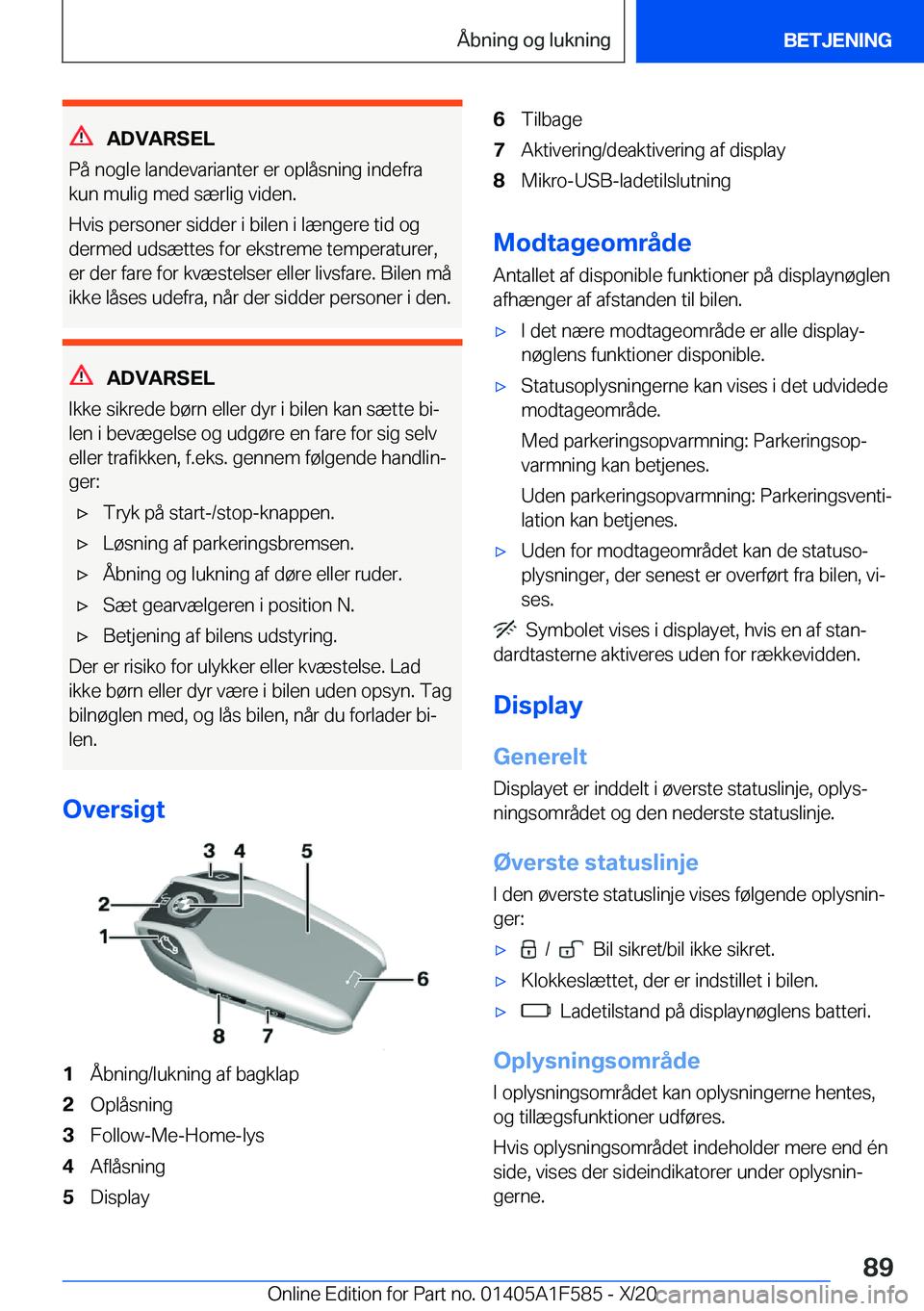 BMW X3 M 2021  InstruktionsbØger (in Danish) �A�D�V�A�R�S�E�L
�P�å��n�o�g�l�e��l�a�n�d�e�v�a�r�i�a�n�t�e�r��e�r��o�p�l�å�s�n�i�n�g��i�n�d�e�f�r�a
�k�u�n��m�u�l�i�g��m�e�d��s�æ�r�l�i�g��v�i�d�e�n�.
�H�v�i�s��p�e�r�s�o�n�e�r��s�i�d�d