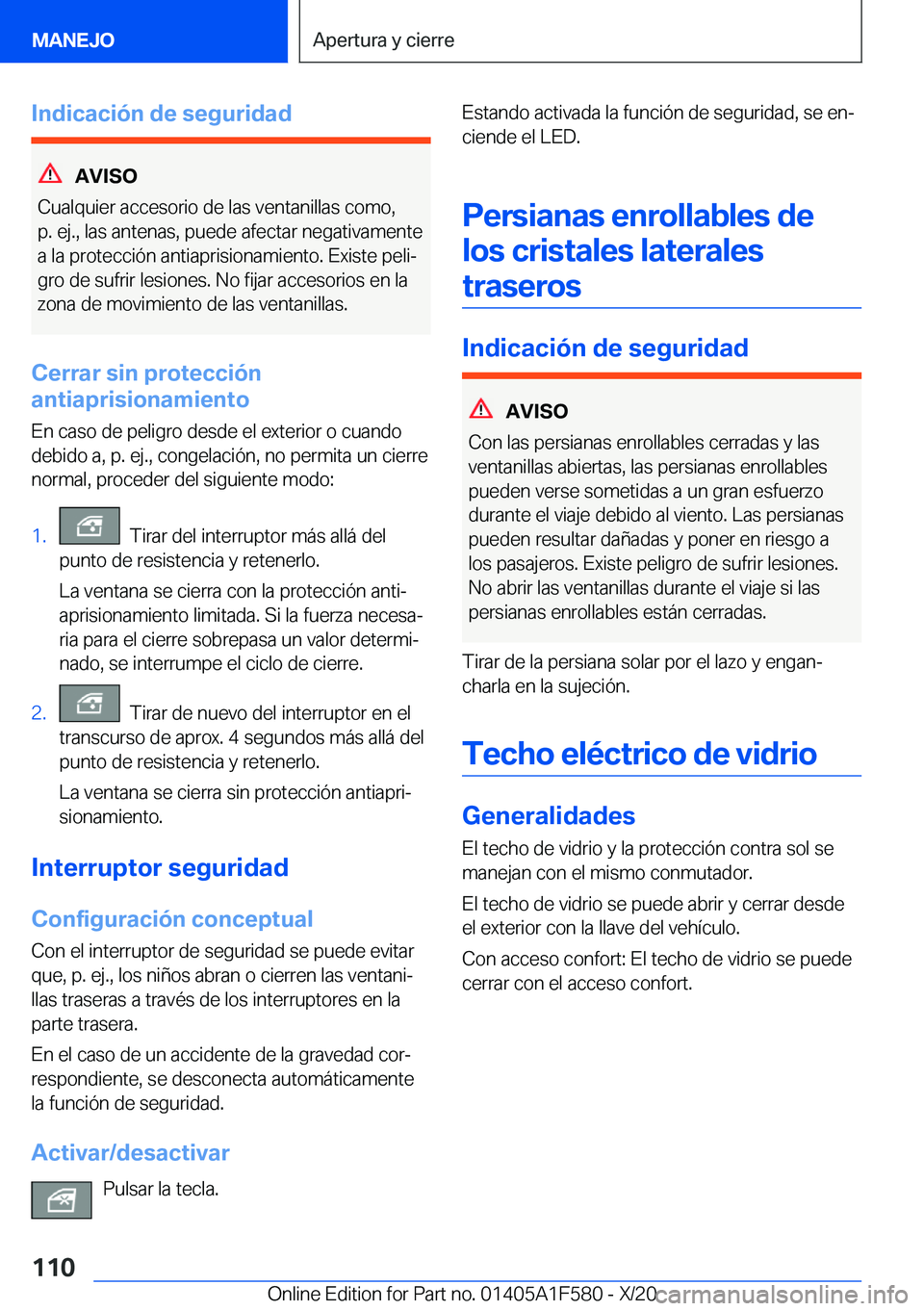 BMW X3 M 2021  Manuales de Empleo (in Spanish) �I�n�d�i�c�a�c�i�
