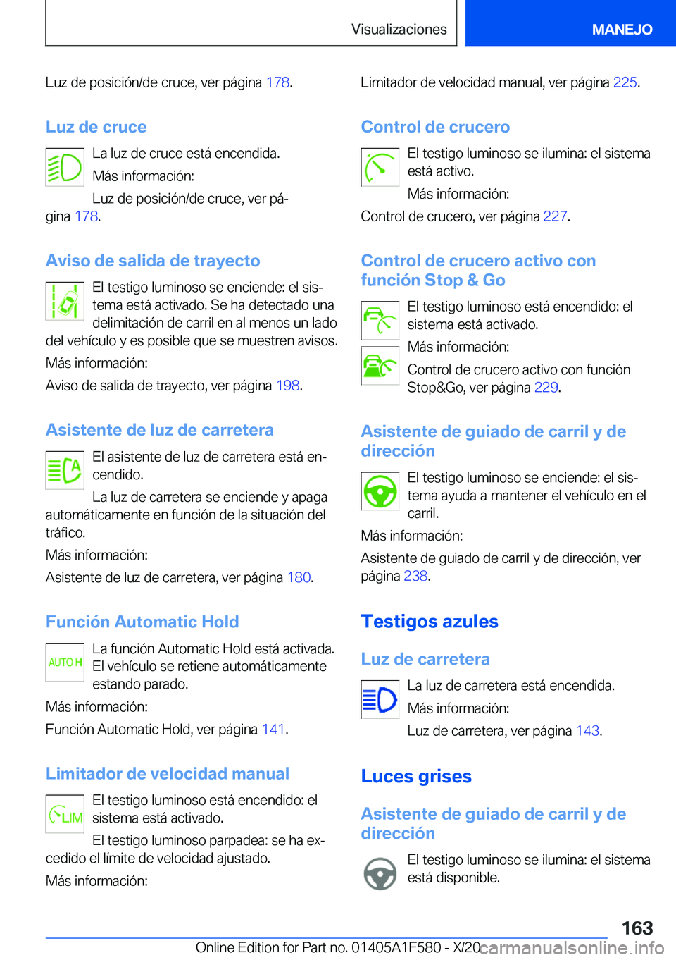 BMW X3 M 2021  Manuales de Empleo (in Spanish) �L�u�z��d�e��p�o�s�i�c�i�