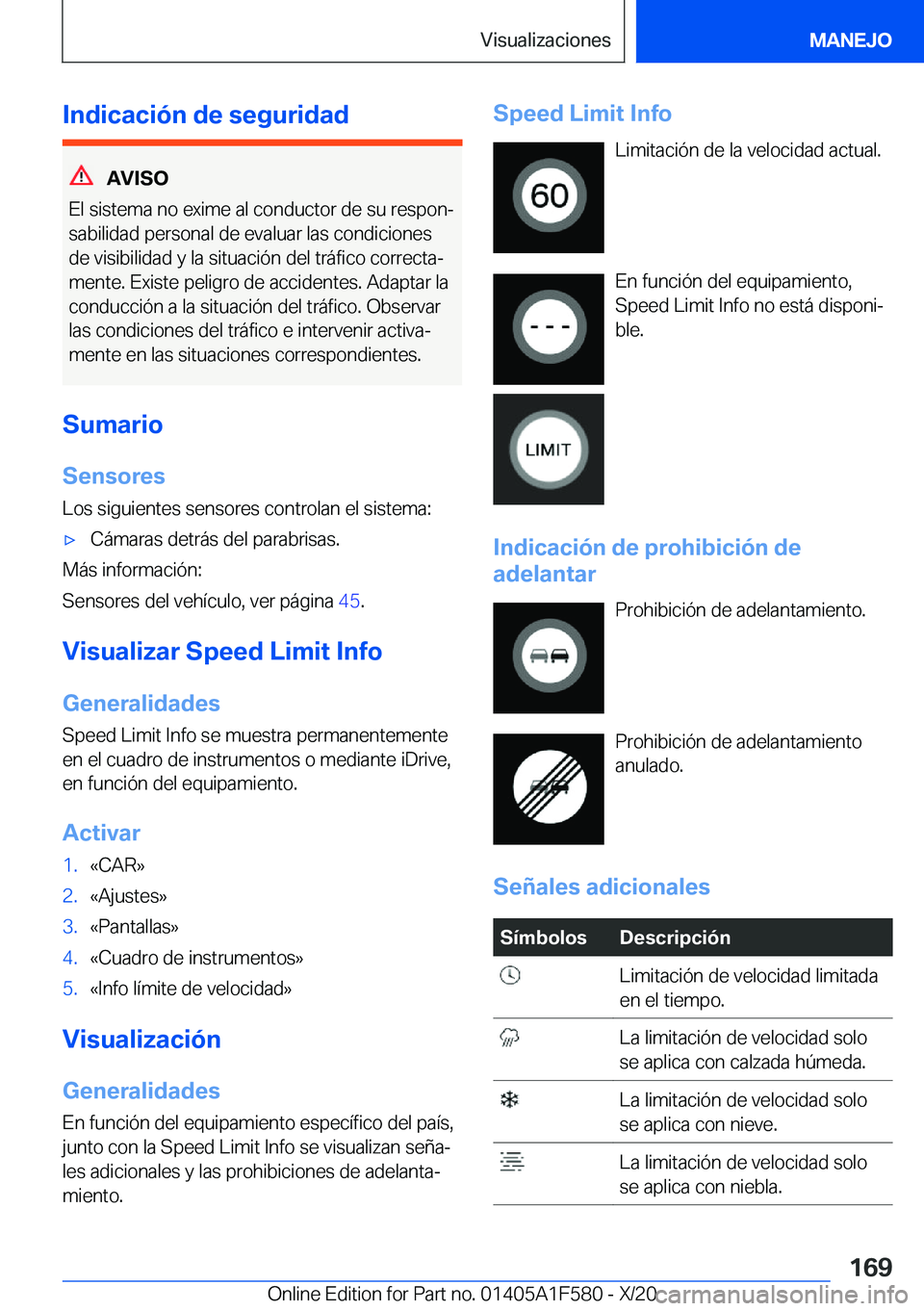 BMW X3 M 2021  Manuales de Empleo (in Spanish) �I�n�d�i�c�a�c�i�