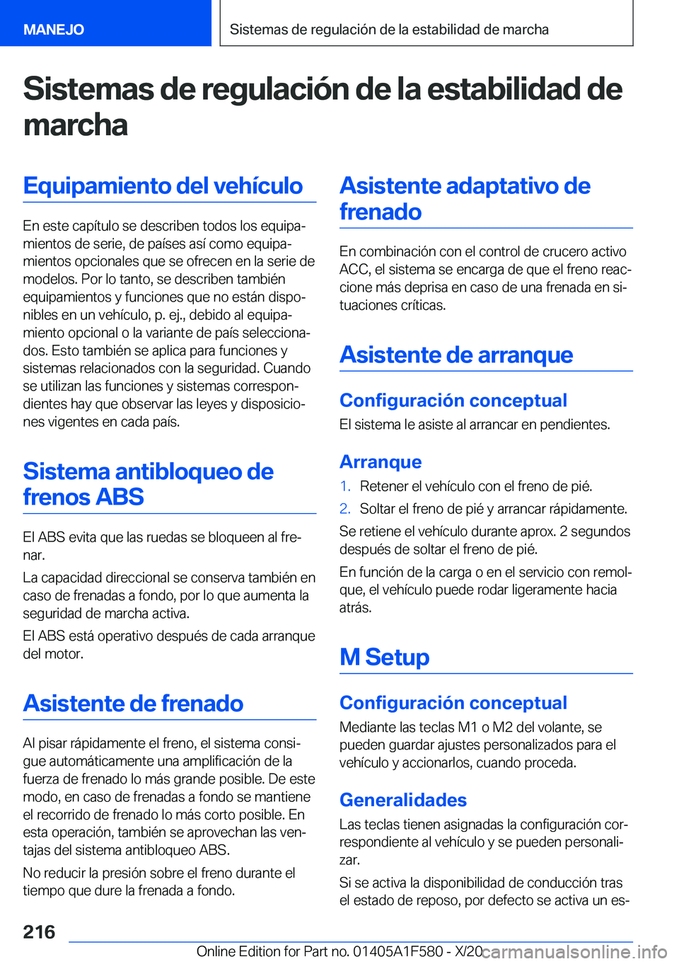 BMW X3 M 2021  Manuales de Empleo (in Spanish) �S�i�s�t�e�m�a�s��d�e��r�e�g�u�l�a�c�i�
