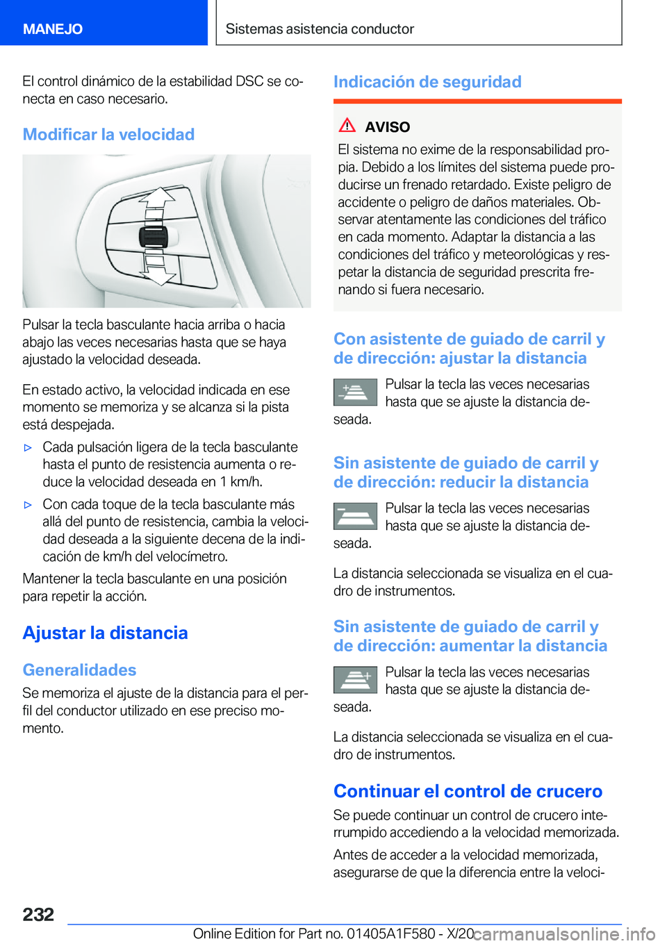 BMW X3 M 2021  Manuales de Empleo (in Spanish) �E�l��c�o�n�t�r�o�l��d�i�n�
