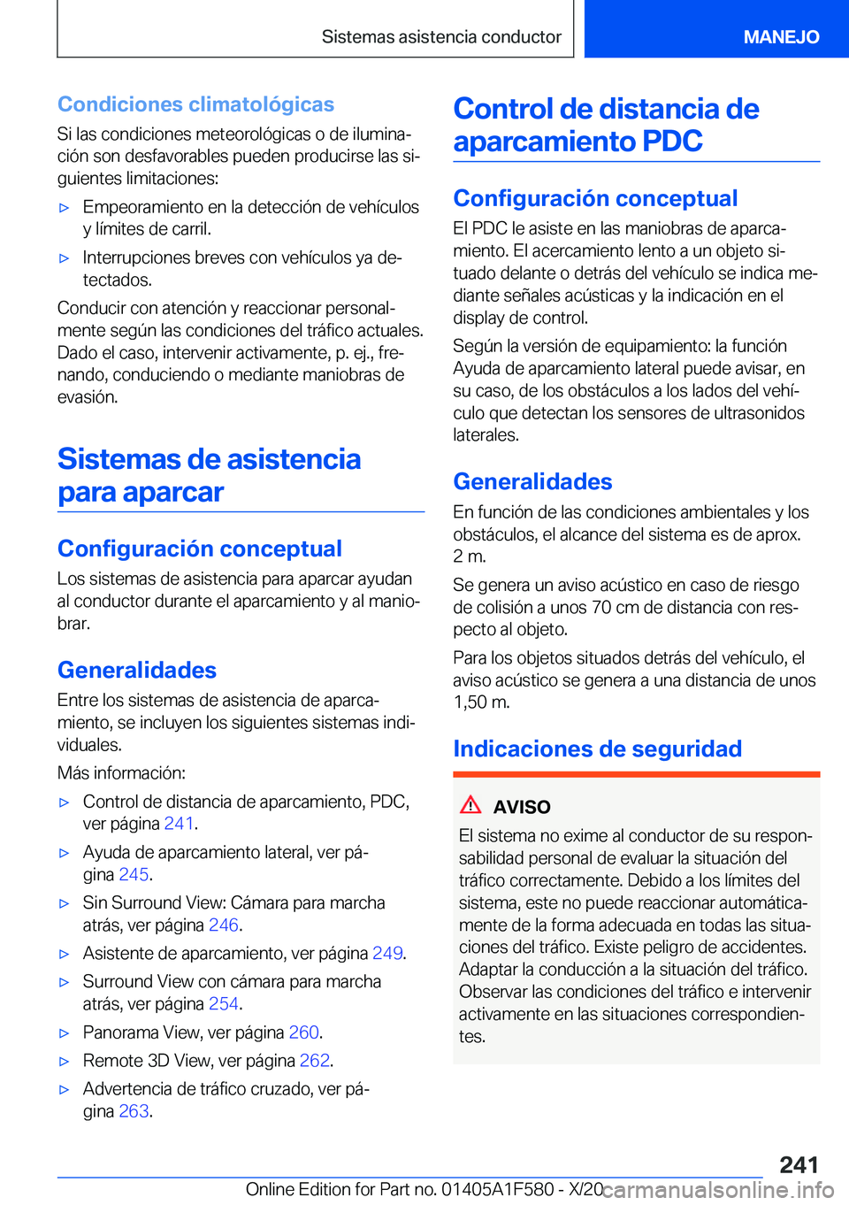 BMW X3 M 2021  Manuales de Empleo (in Spanish) �C�o�n�d�i�c�i�o�n�e�s��c�l�i�m�a�t�o�l�