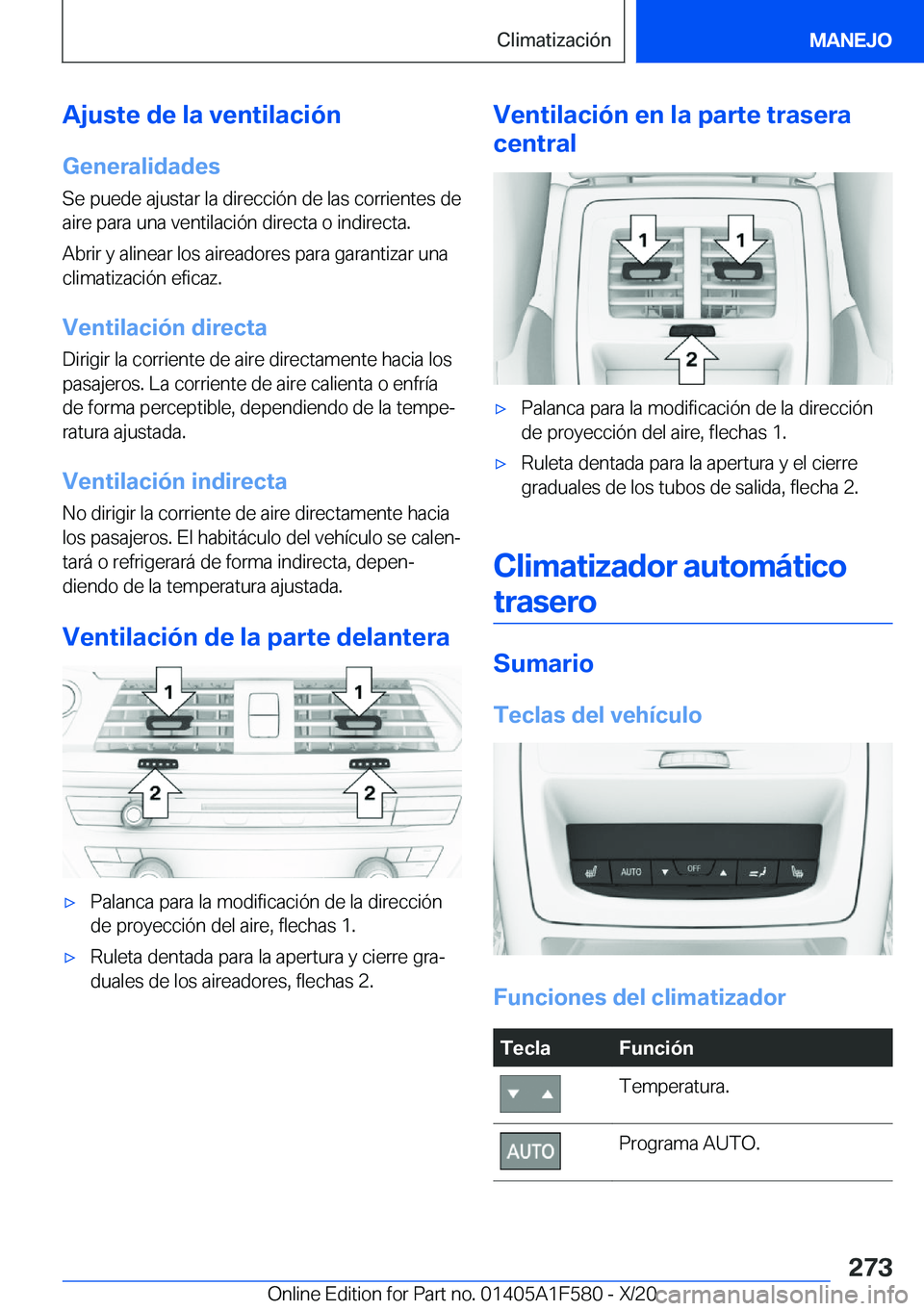 BMW X3 M 2021  Manuales de Empleo (in Spanish) �A�j�u�s�t�e��d�e��l�a��v�e�n�t�i�l�a�c�i�