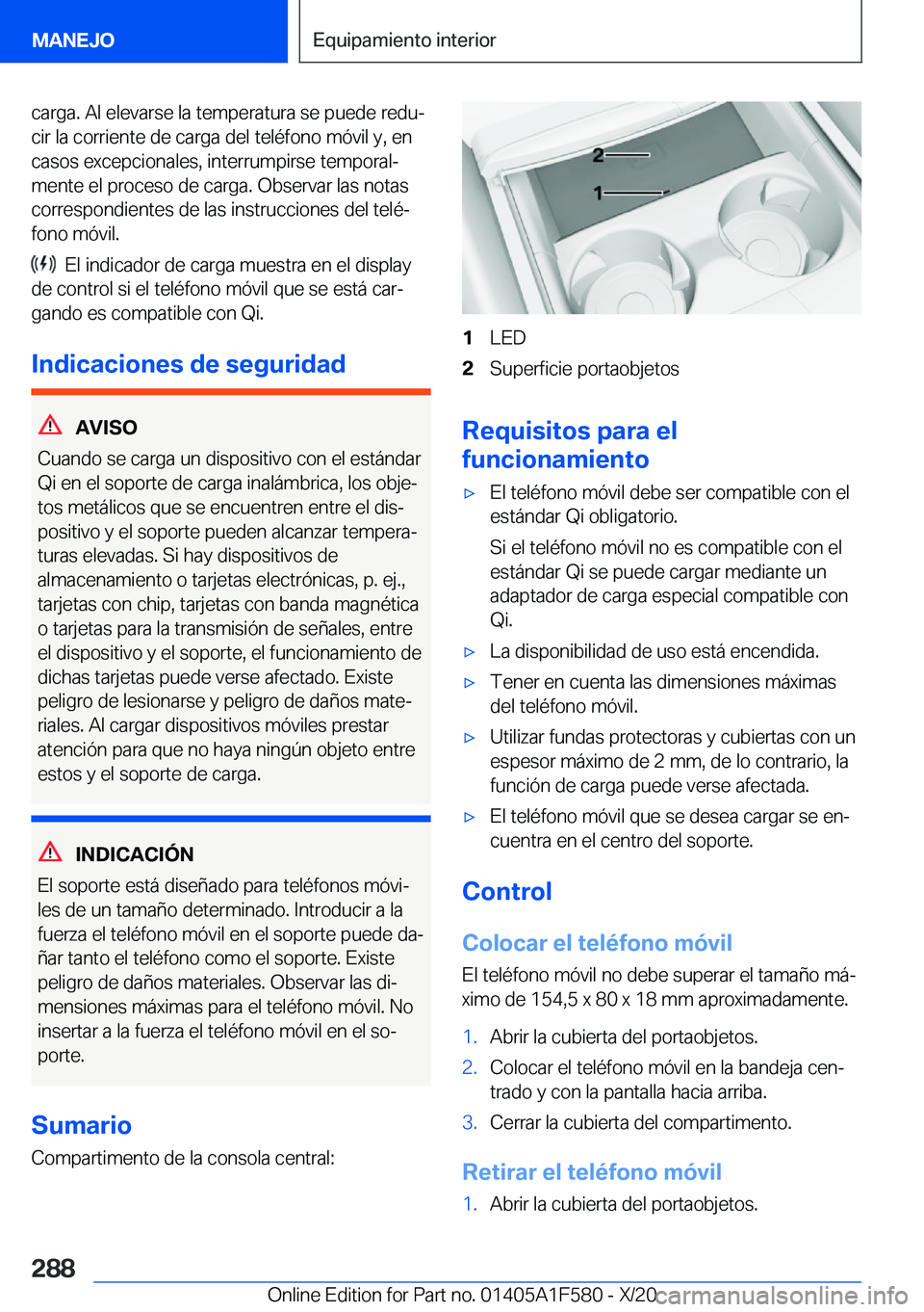BMW X3 M 2021  Manuales de Empleo (in Spanish) �c�a�r�g�a�.��A�l��e�l�e�v�a�r�s�e��l�a��t�e�m�p�e�r�a�t�u�r�a��s�e��p�u�e�d�e��r�e�d�uª�c�i�r��l�a��c�o�r�r�i�e�n�t�e��d�e��c�a�r�g�a��d�e�l��t�e�l�