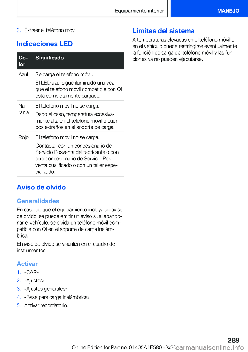 BMW X3 M 2021  Manuales de Empleo (in Spanish) �2�.�E�x�t�r�a�e�r��e�l��t�e�l�
