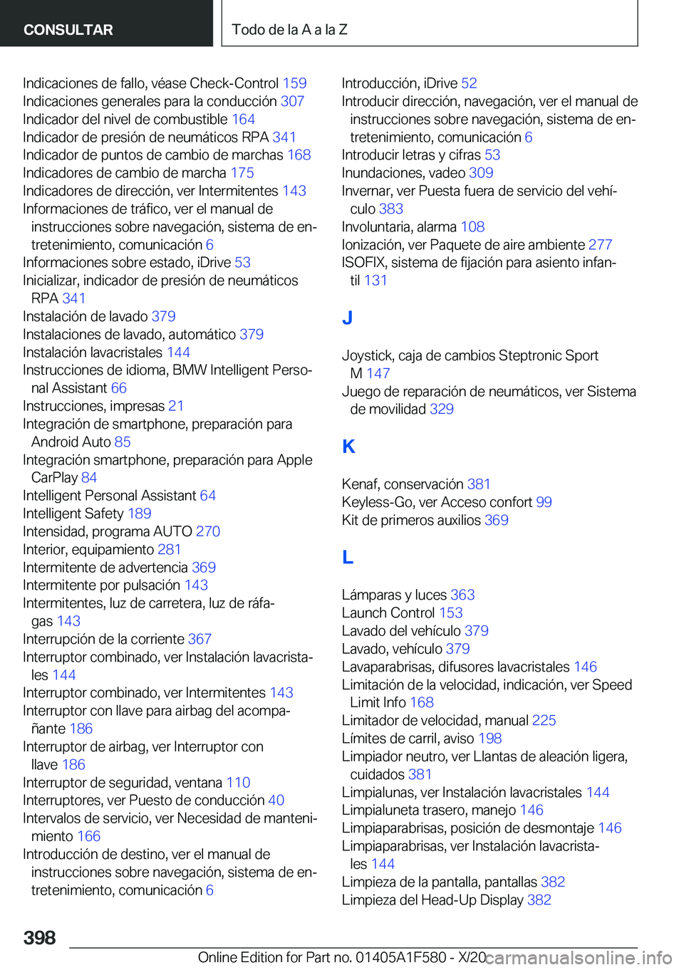 BMW X3 M 2021  Manuales de Empleo (in Spanish) �I�n�d�i�c�a�c�i�o�n�e�s��d�e��f�a�l�l�o�,��v�