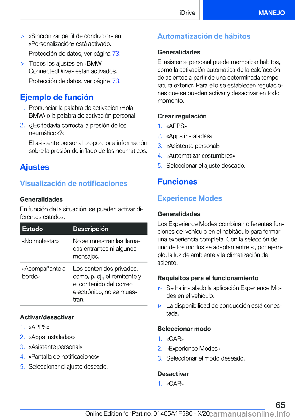 BMW X3 M 2021  Manuales de Empleo (in Spanish) x�«�S�i�n�c�r�o�n�i�z�a�r��p�e�r�f�i�l��d�e��c�o�n�d�u�c�t�o�r�{��e�n
�«�P�e�r�s�o�n�a�l�i�z�a�c�i�
