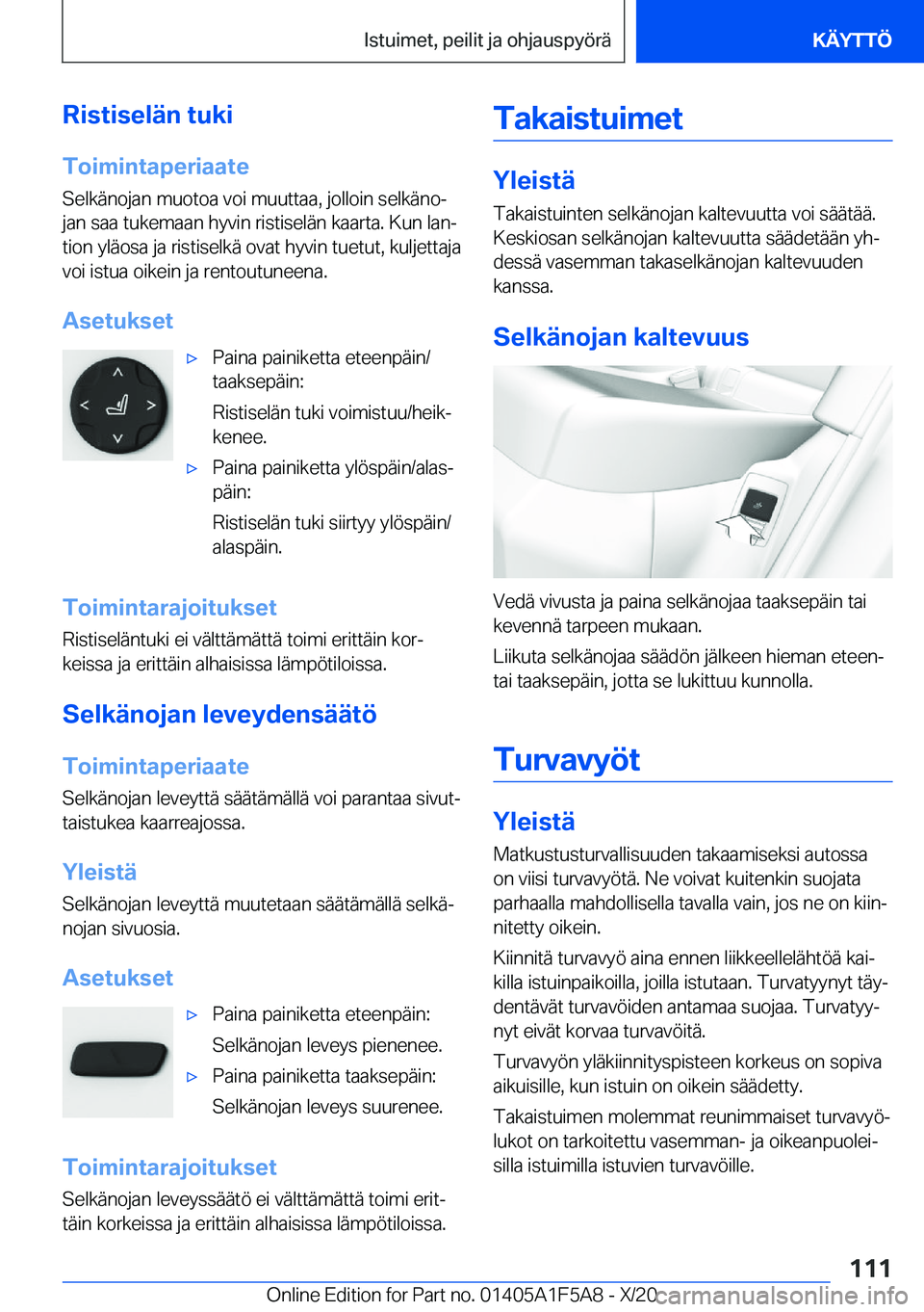 BMW X3 M 2021  Omistajan Käsikirja (in Finnish) �R�i�s�t�i�s�e�l�
