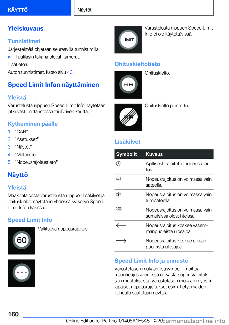 BMW X3 M 2021  Omistajan Käsikirja (in Finnish) �Y�l�e�i�s�k�u�v�a�u�s
�T�u�n�n�i�s�t�i�m�e�t
�J�