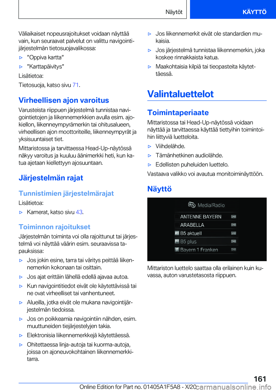 BMW X3 M 2021  Omistajan Käsikirja (in Finnish) �V�