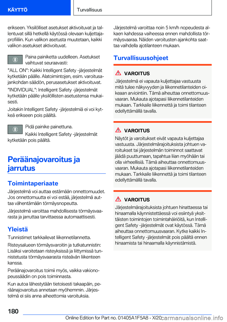 BMW X3 M 2021  Omistajan Käsikirja (in Finnish) �e�r�i�k�s�e�e�n�.��Y�k�s�i�l�