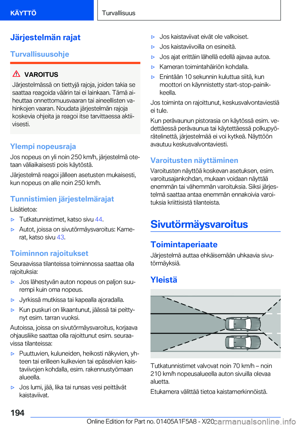 BMW X3 M 2021  Omistajan Käsikirja (in Finnish) �J�
