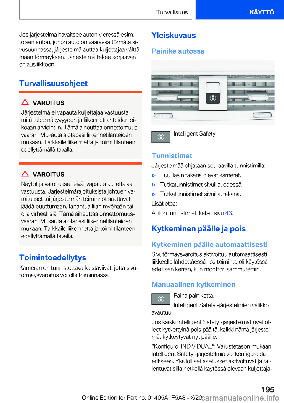 BMW X3 M 2021  Omistajan Käsikirja (in Finnish) �J�o�s��j�