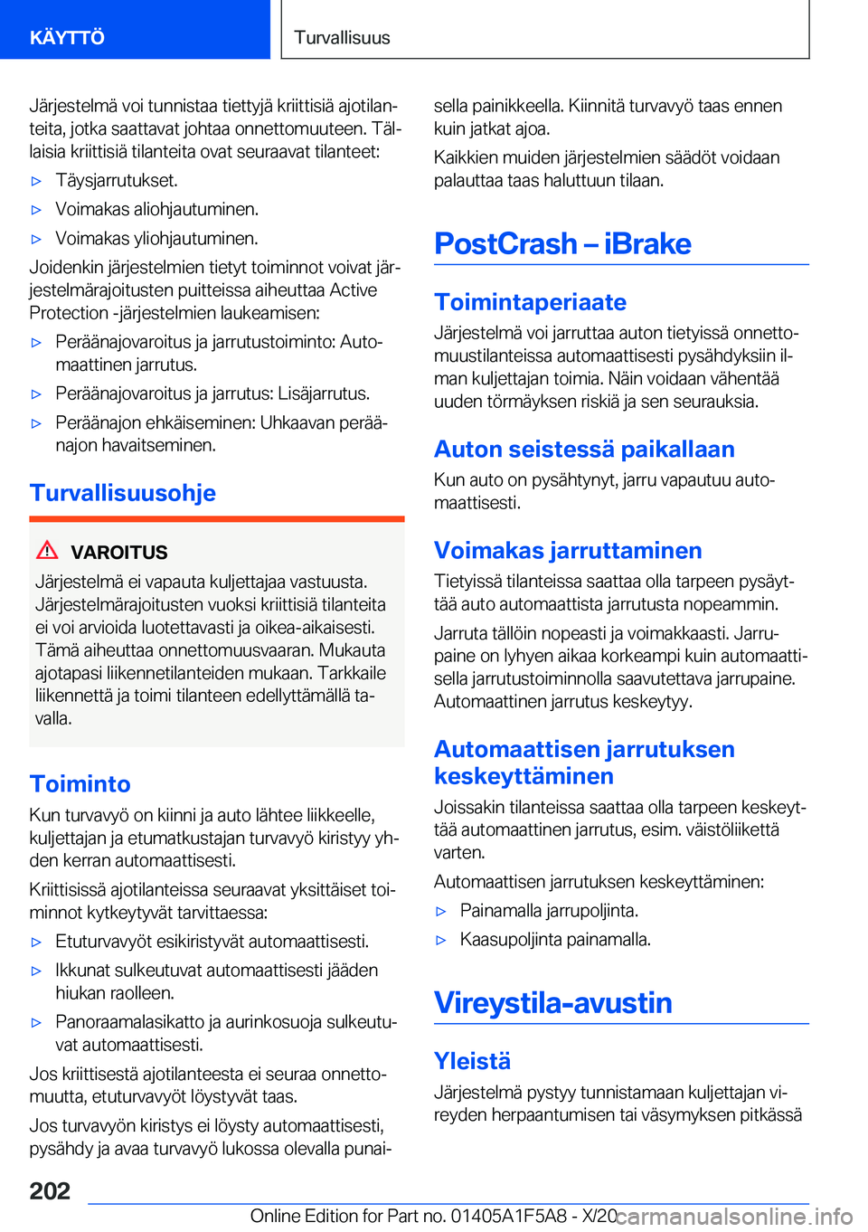 BMW X3 M 2021  Omistajan Käsikirja (in Finnish) �J�