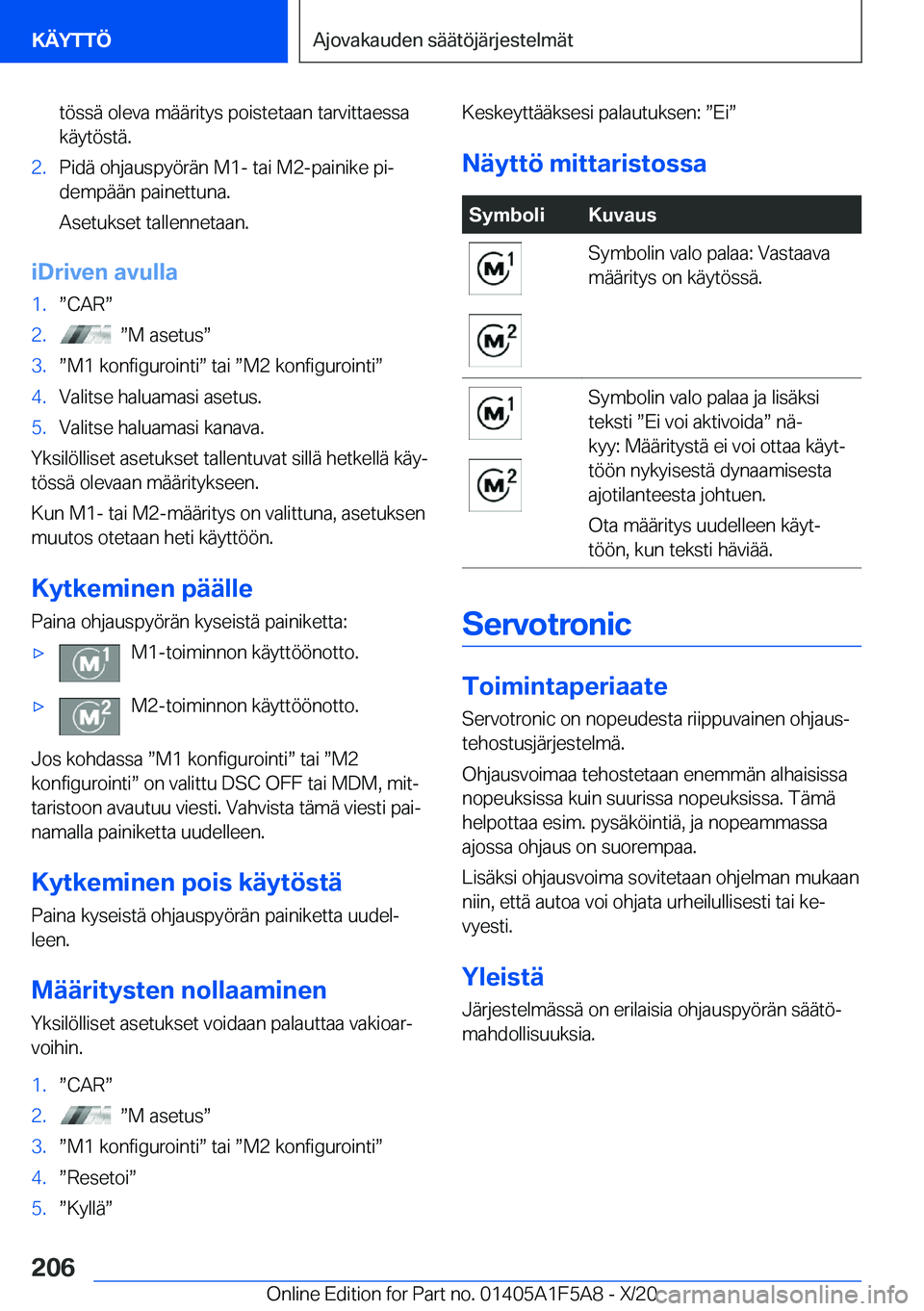 BMW X3 M 2021  Omistajan Käsikirja (in Finnish) �t�