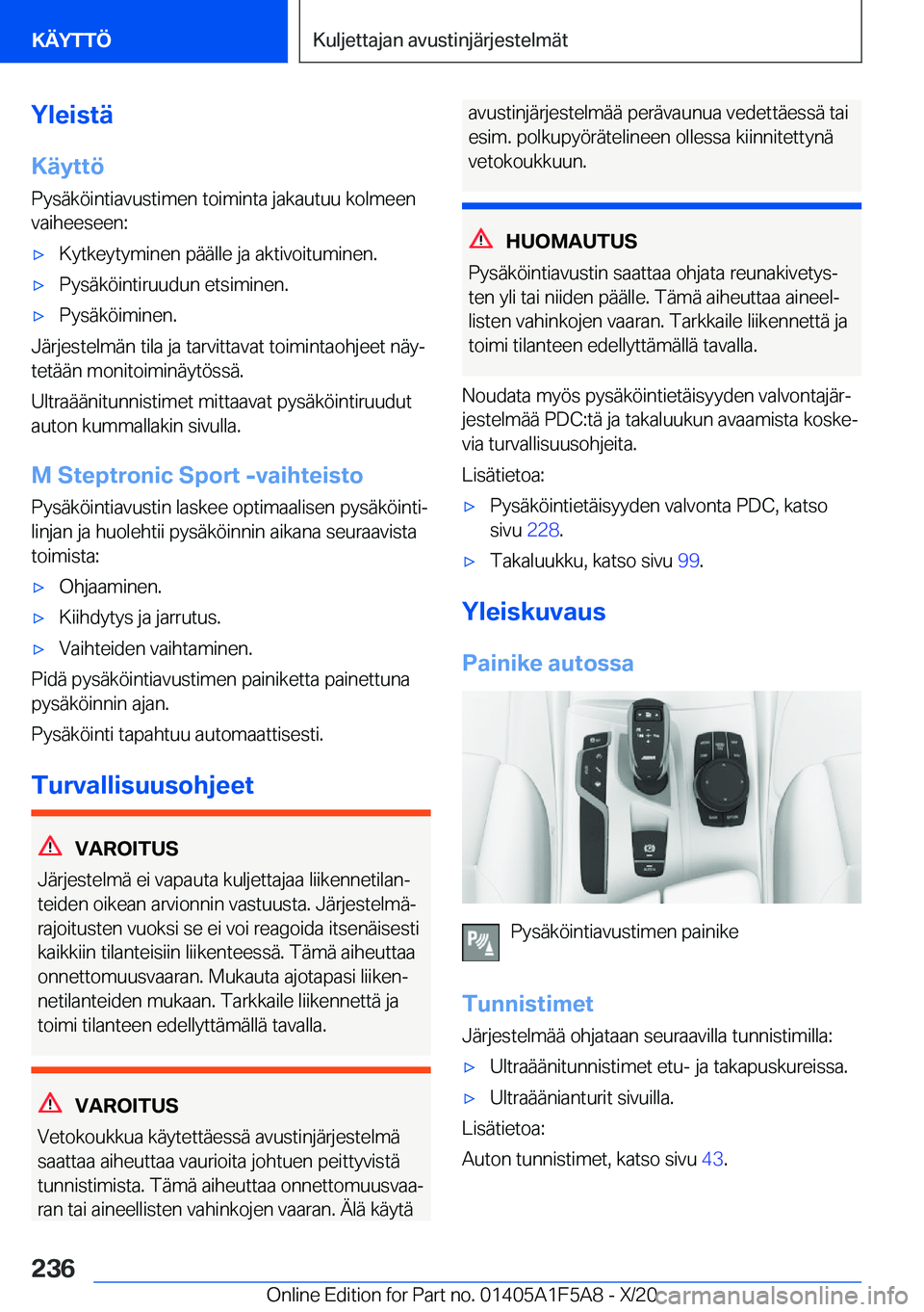 BMW X3 M 2021  Omistajan Käsikirja (in Finnish) �Y�l�e�i�s�t�