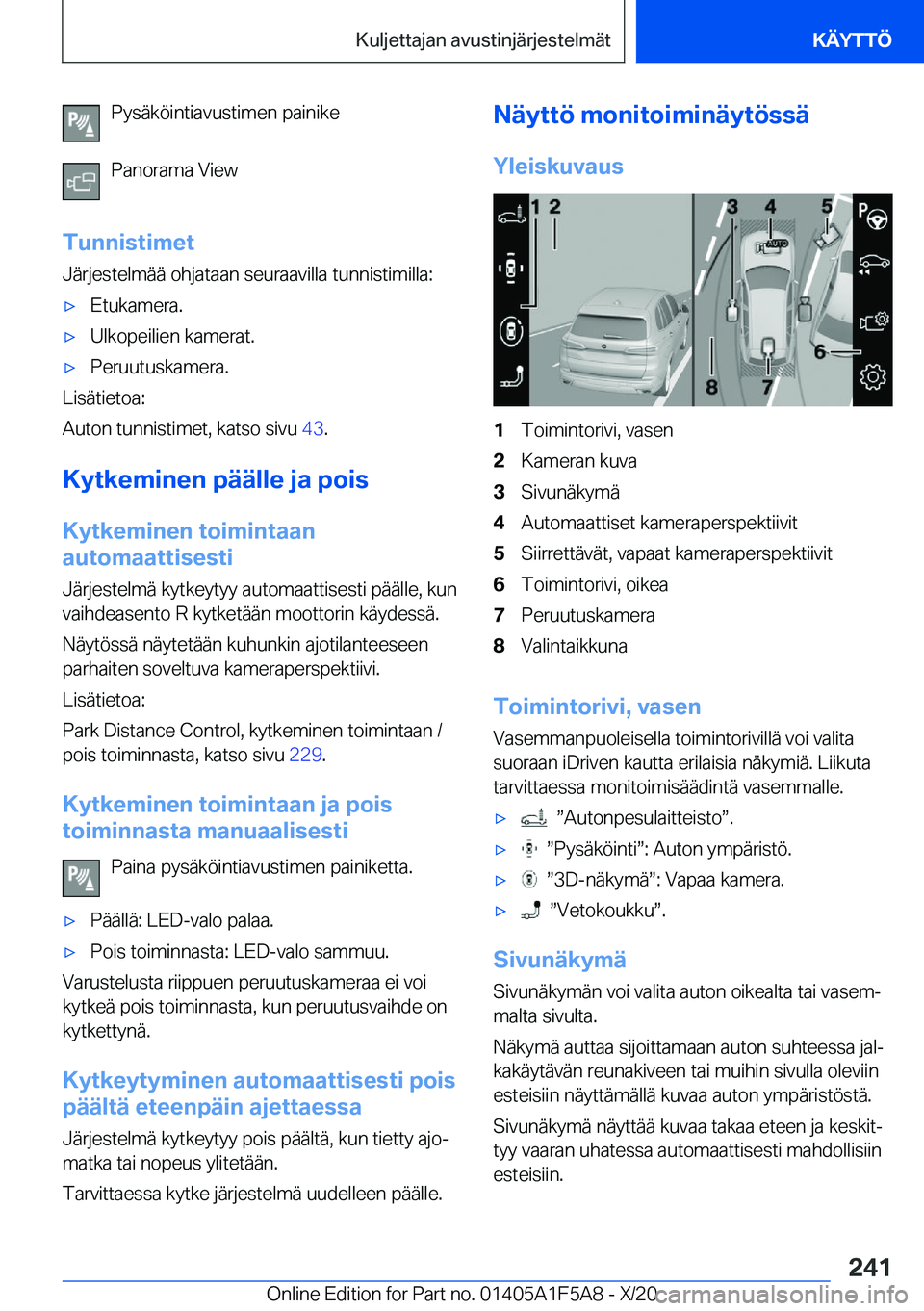 BMW X3 M 2021  Omistajan Käsikirja (in Finnish) �P�y�s�