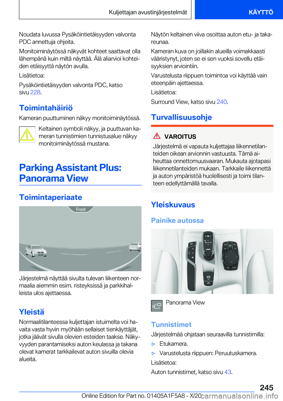 BMW X3 M 2021  Omistajan Käsikirja (in Finnish) �N�o�u�d�a�t�a��l�u�v�u�s�s�a��P�y�s�