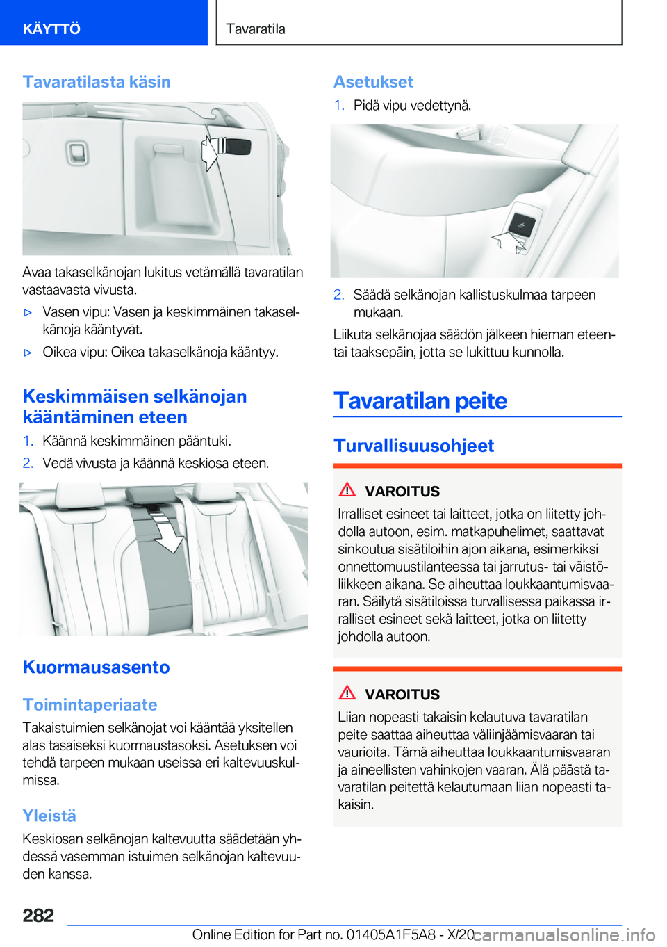 BMW X3 M 2021  Omistajan Käsikirja (in Finnish) �T�a�v�a�r�a�t�i�l�a�s�t�a��k�