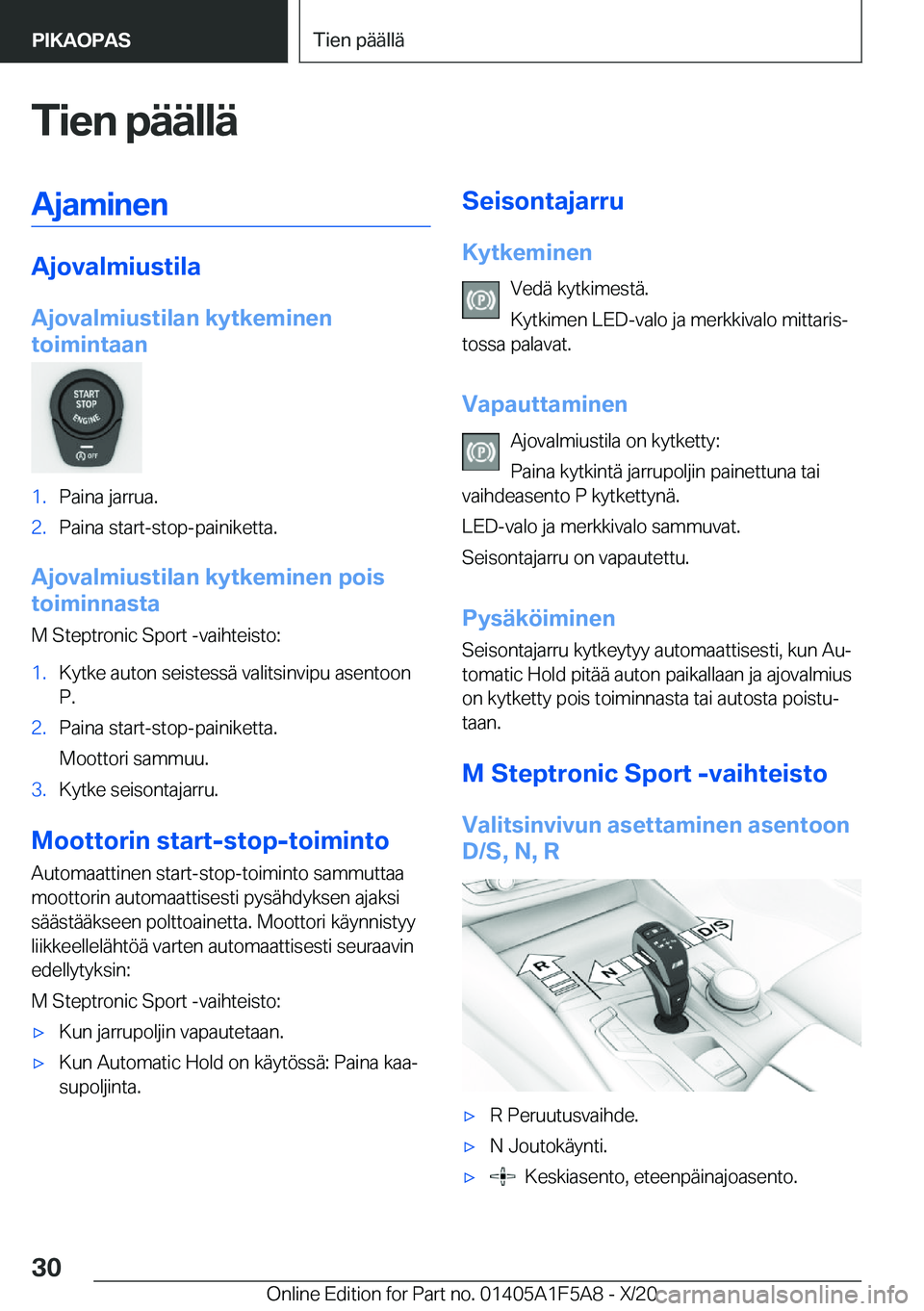 BMW X3 M 2021  Omistajan Käsikirja (in Finnish) �T�i�e�n��p�