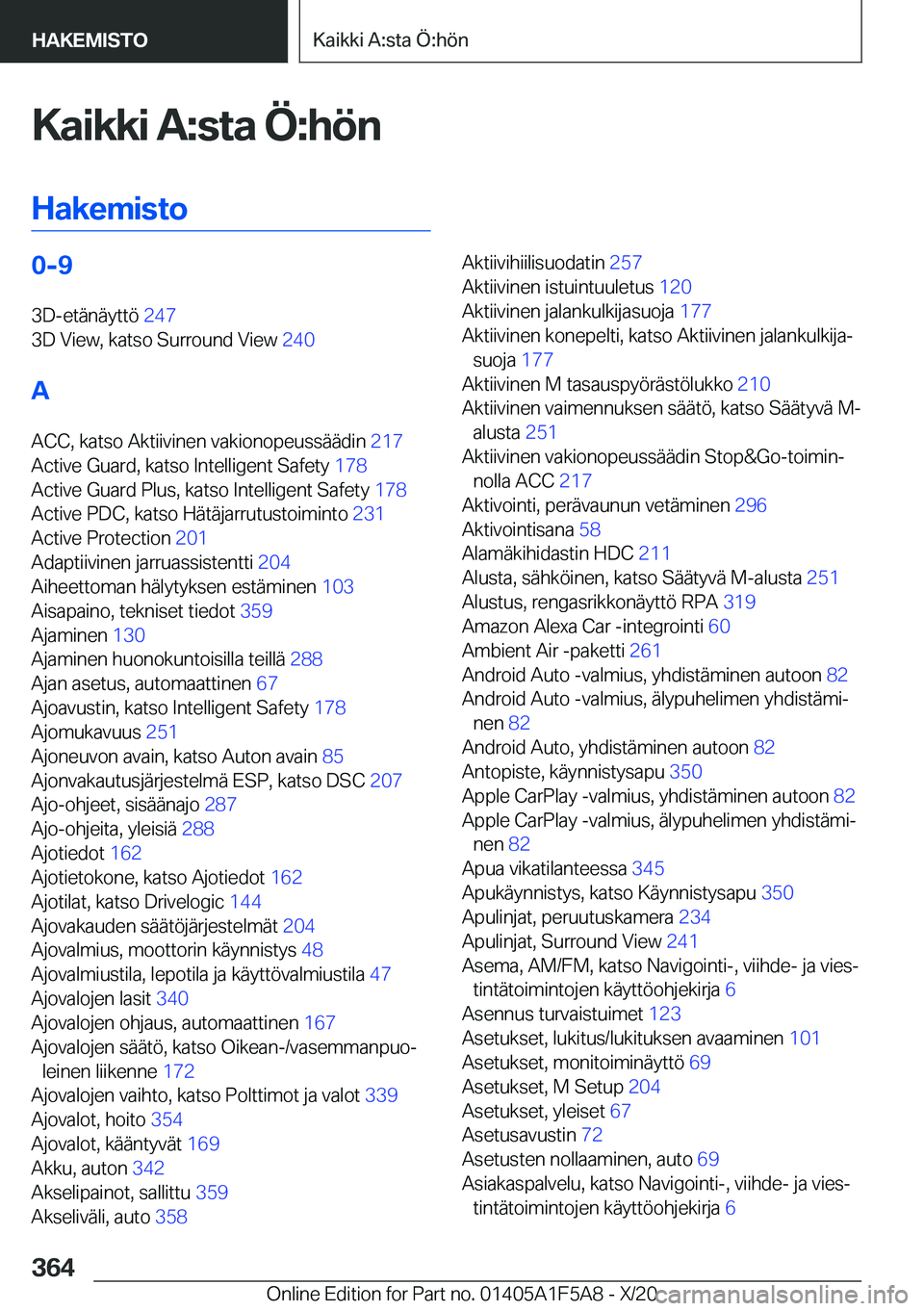 BMW X3 M 2021  Omistajan Käsikirja (in Finnish) �K�a�i�k�k�i��A�:�s�t�a��