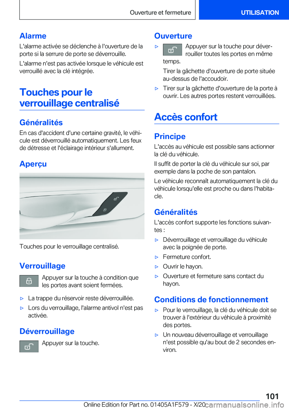 BMW X3 M 2021  Notices Demploi (in French) �A�l�a�r�m�e�L�'�a�l�a�r�m�e��a�c�t�i�v�é�e��s�e��d�é�c�l�e�n�c�h�e��